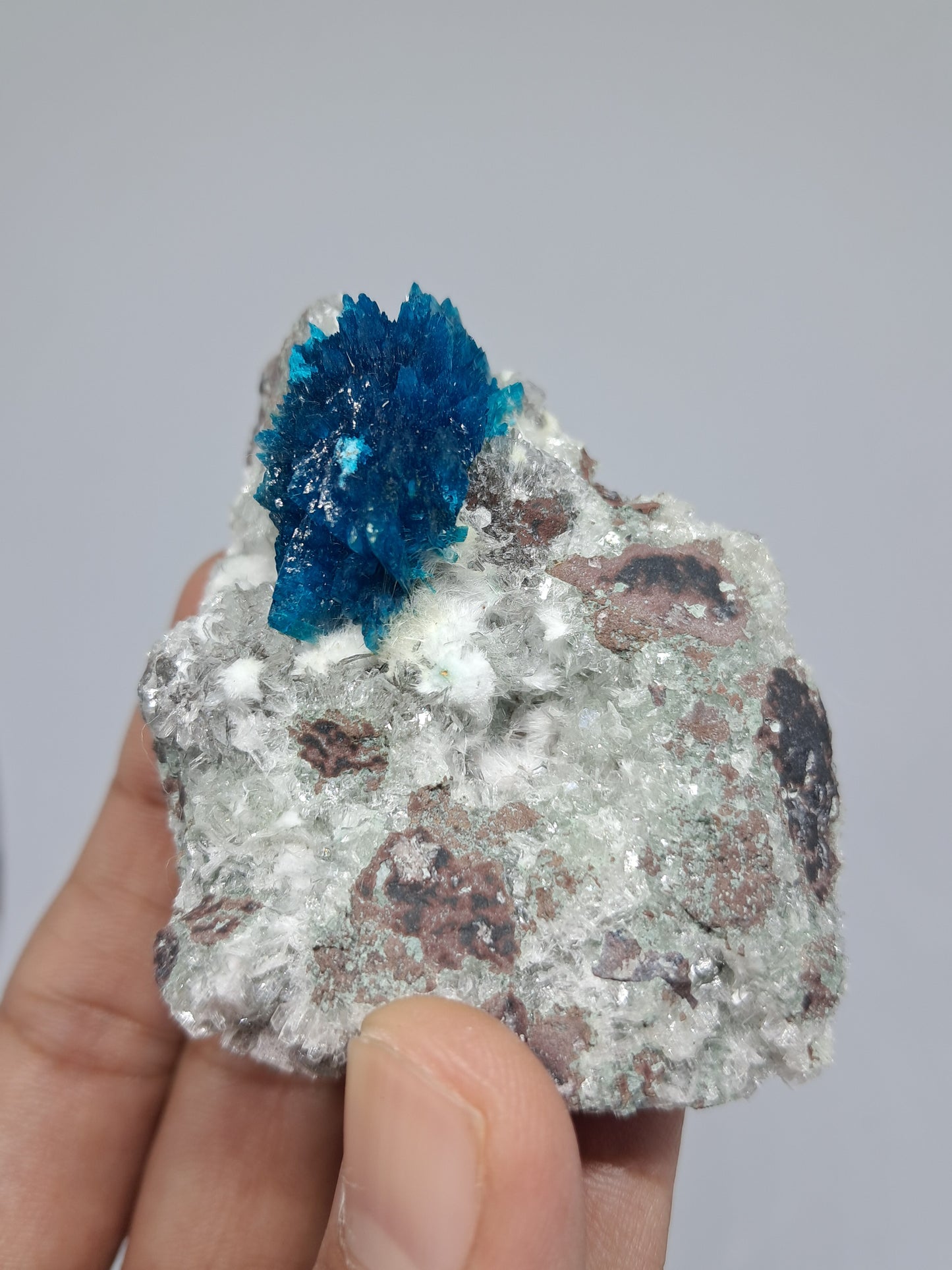 Bladed Cavansite on Heulandite Matrix (Wagholi) *High Grade* Rough Stone | Natural Crystal | Rare Formation |Mineral Specimen #CV1