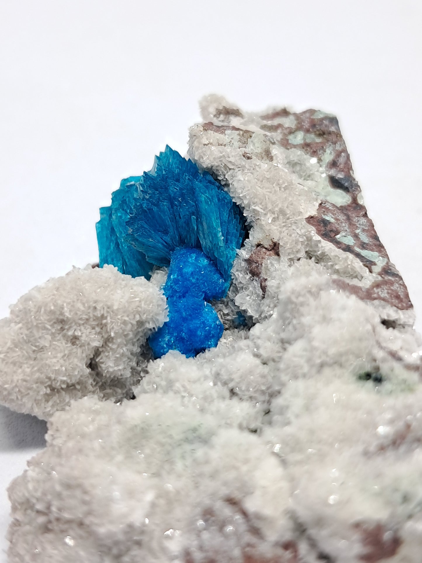 Bladed Cavansite and Pentagonite on Heulandite Matrix (Wagholi) *High Grade* Rough Stone | Natural Crystal | Rare Mineral Specimen #CV6