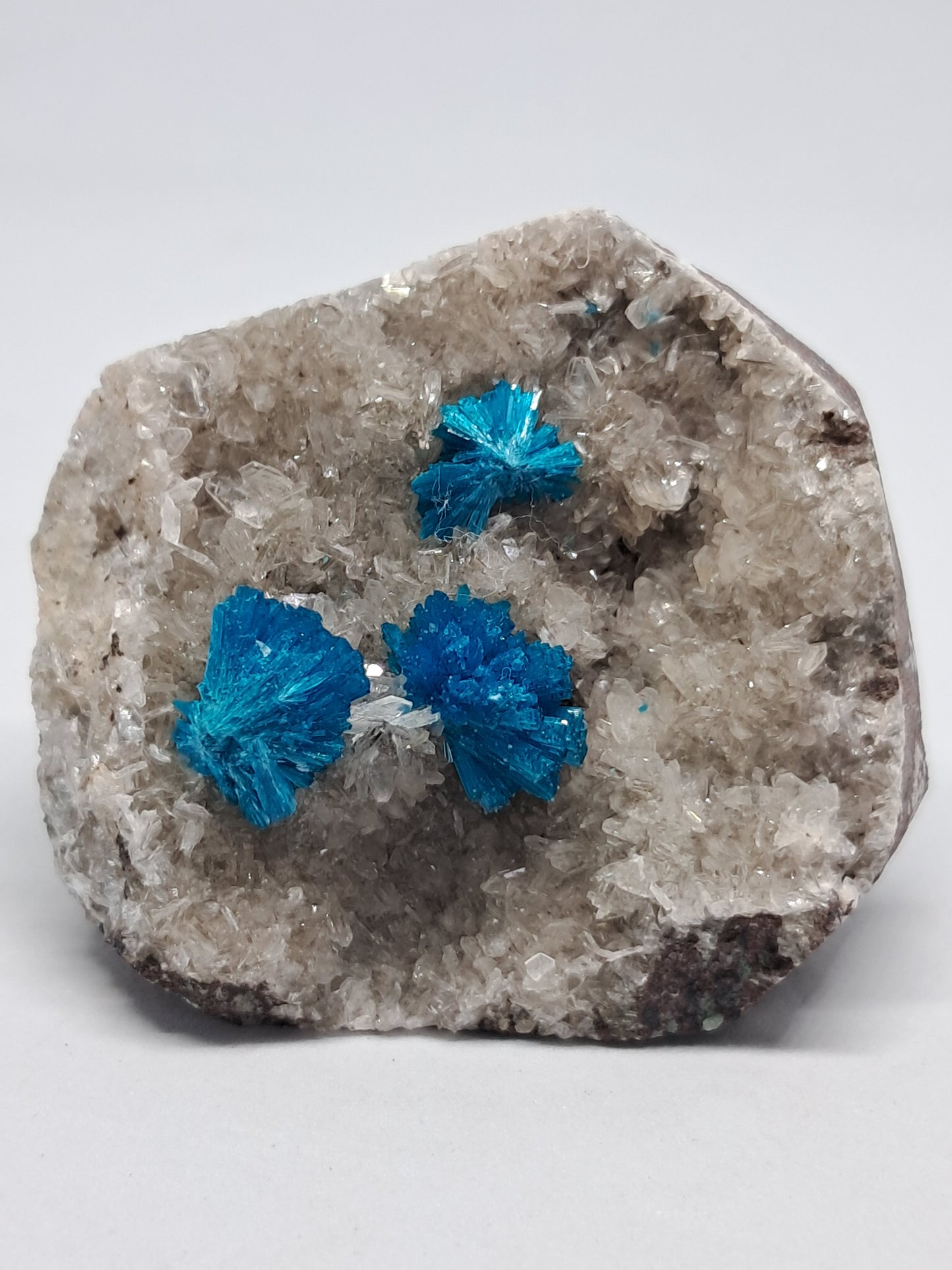 Three Cavansites On Heulandite Matrix (Wagholi) Rough Stone | Natural Crystal | Rare Mineral Specimen#CV9