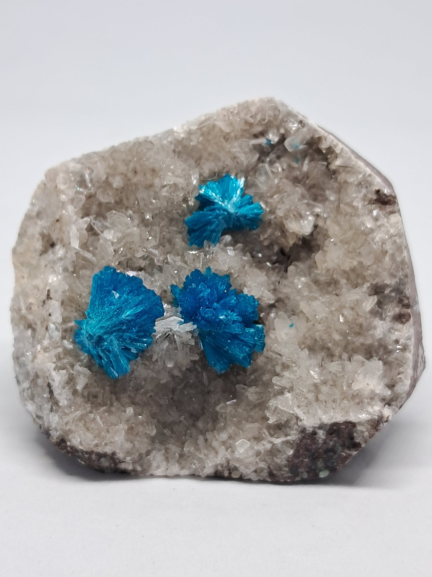 Three Cavansites On Heulandite Matrix (Wagholi) Rough Stone | Natural Crystal | Rare Mineral Specimen#CV9