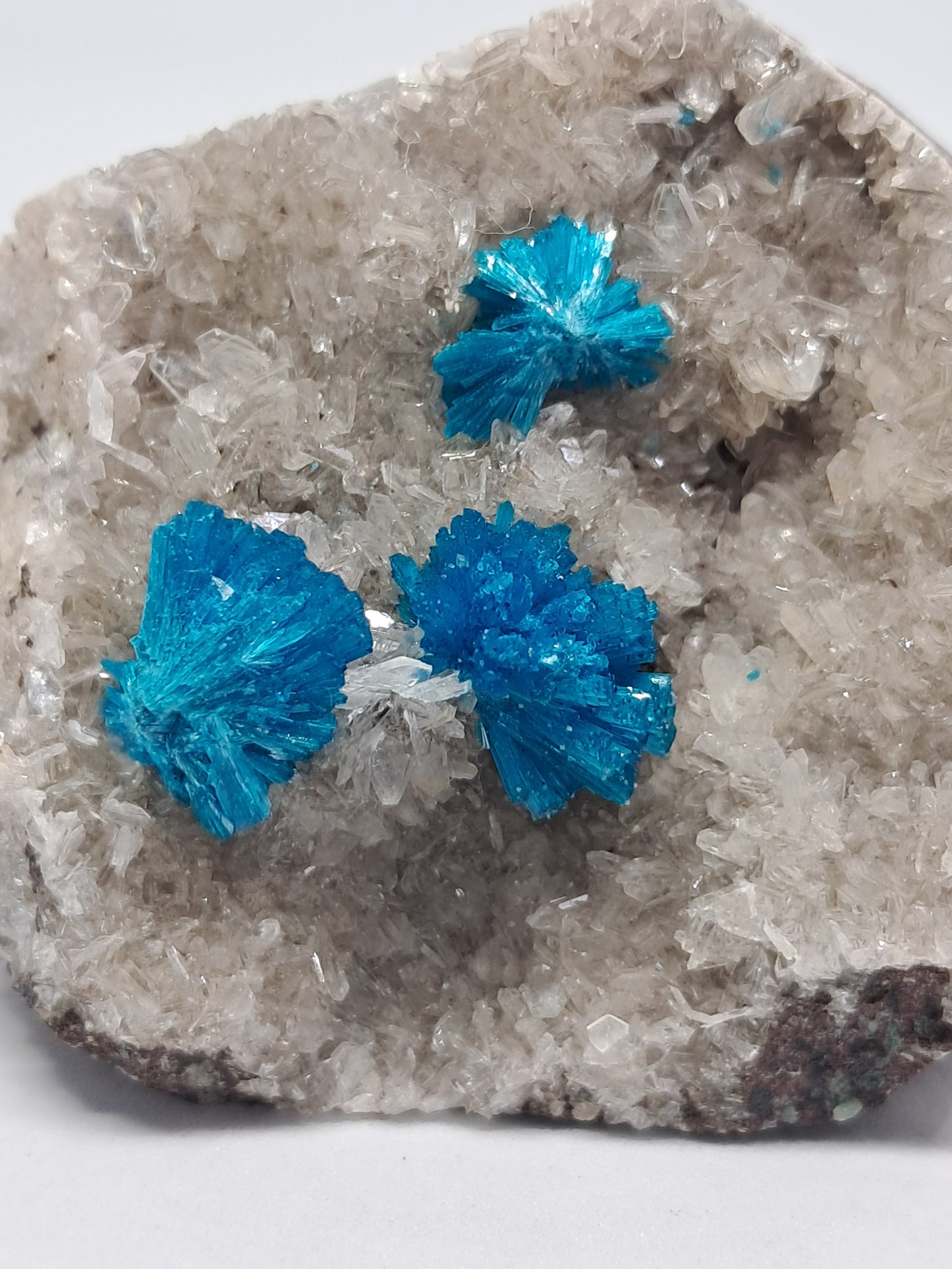Three Cavansites On Heulandite Matrix (Wagholi) Rough Stone | Natural Crystal | Rare Mineral Specimen#CV9
