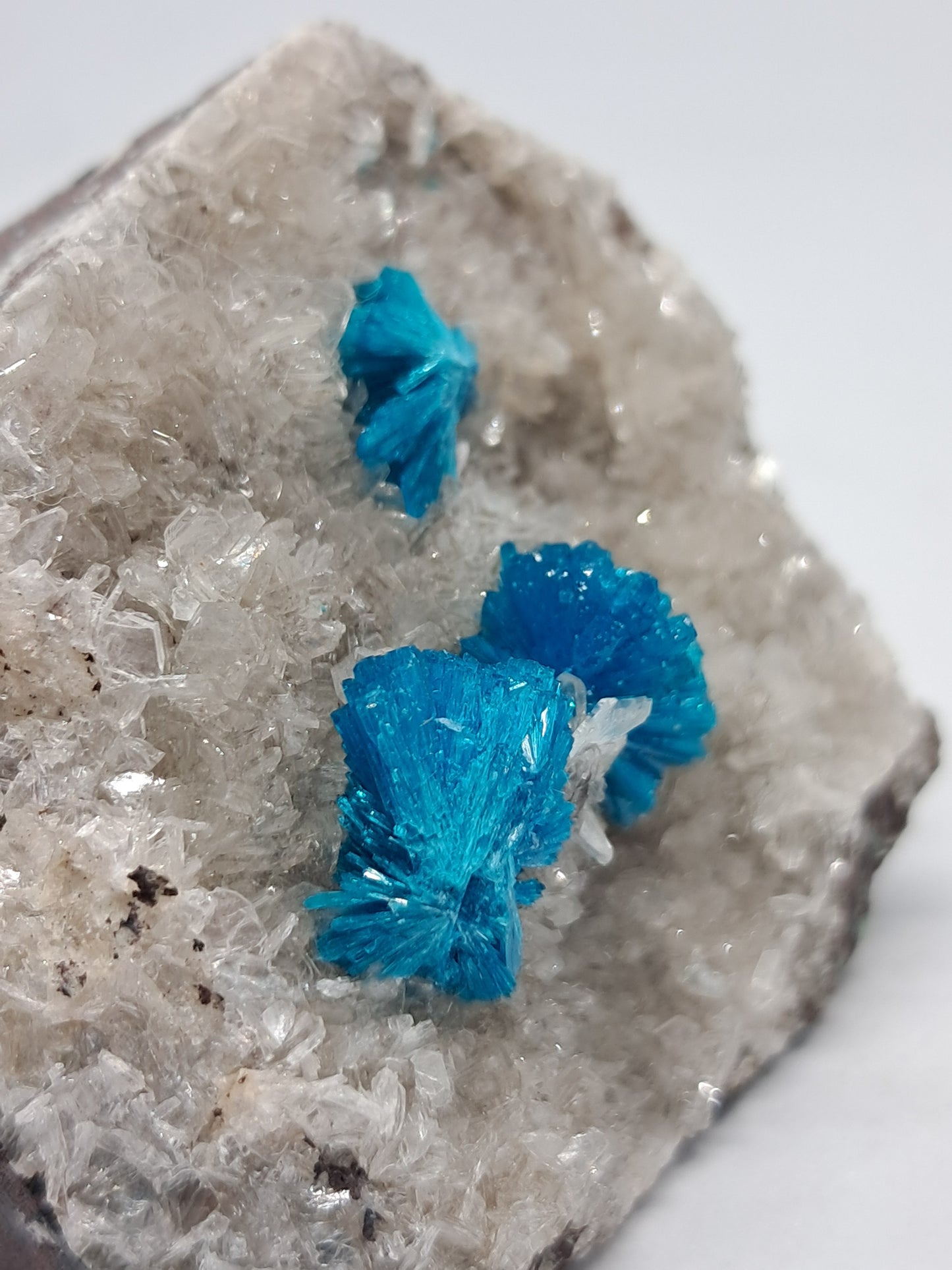 Three Cavansites On Heulandite Matrix (Wagholi) Rough Stone | Natural Crystal | Rare Mineral Specimen#CV9