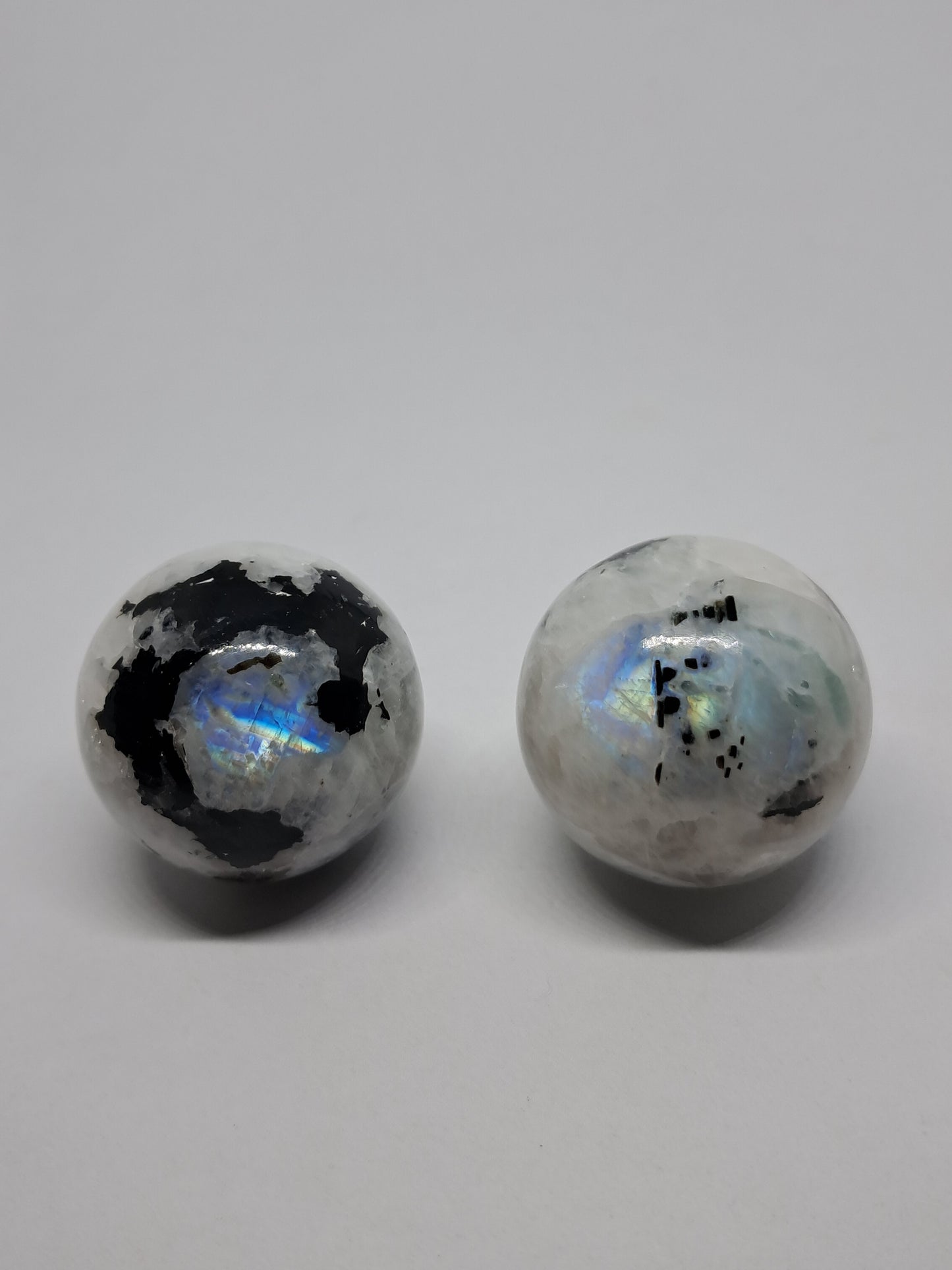 Rainbow Moonstone w/ Aquamarine Sphere | Polished Stone | Natural Crystal #MNP1