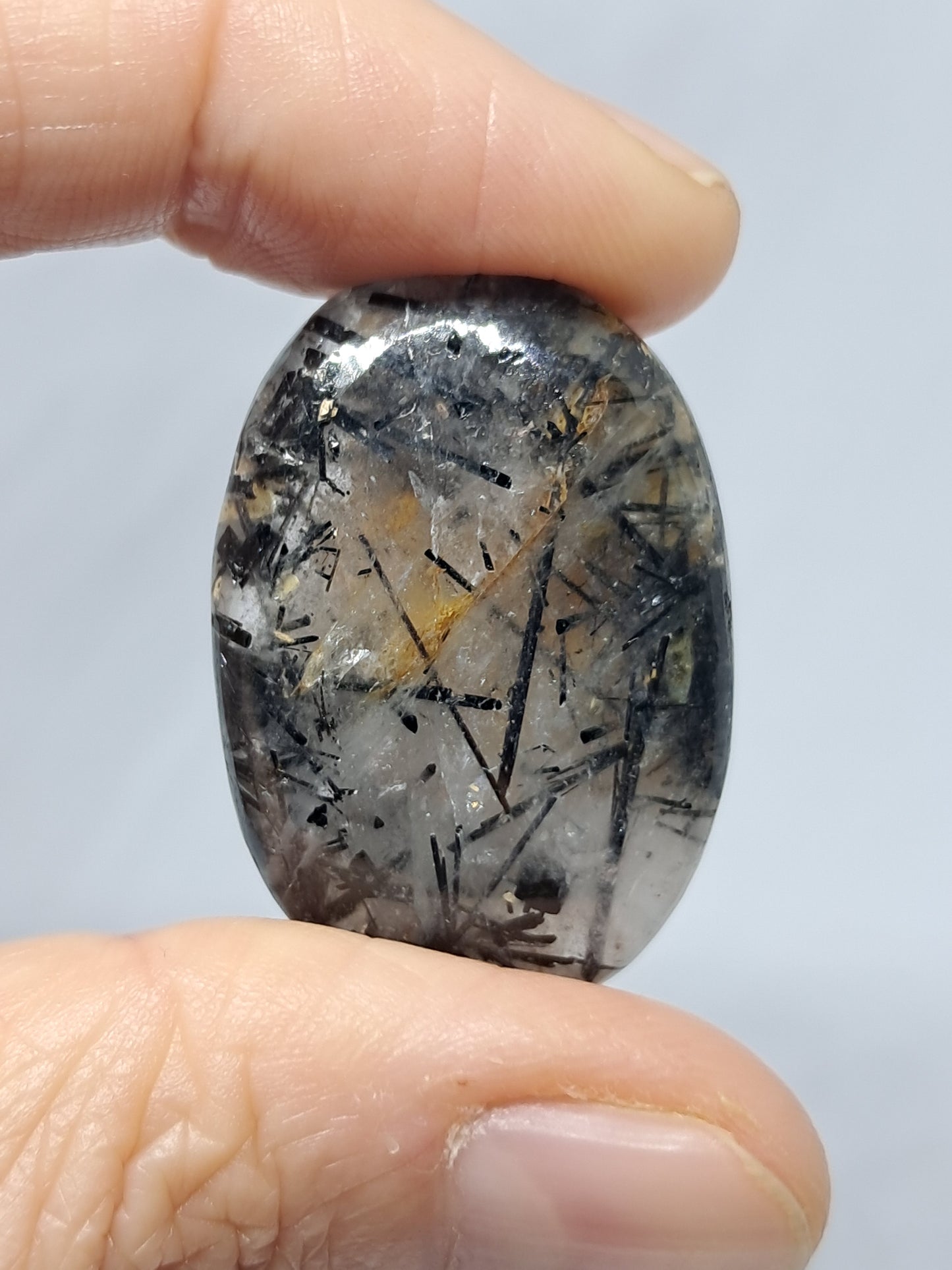 Tourmalinated Quartz Palmstones #TQP1
