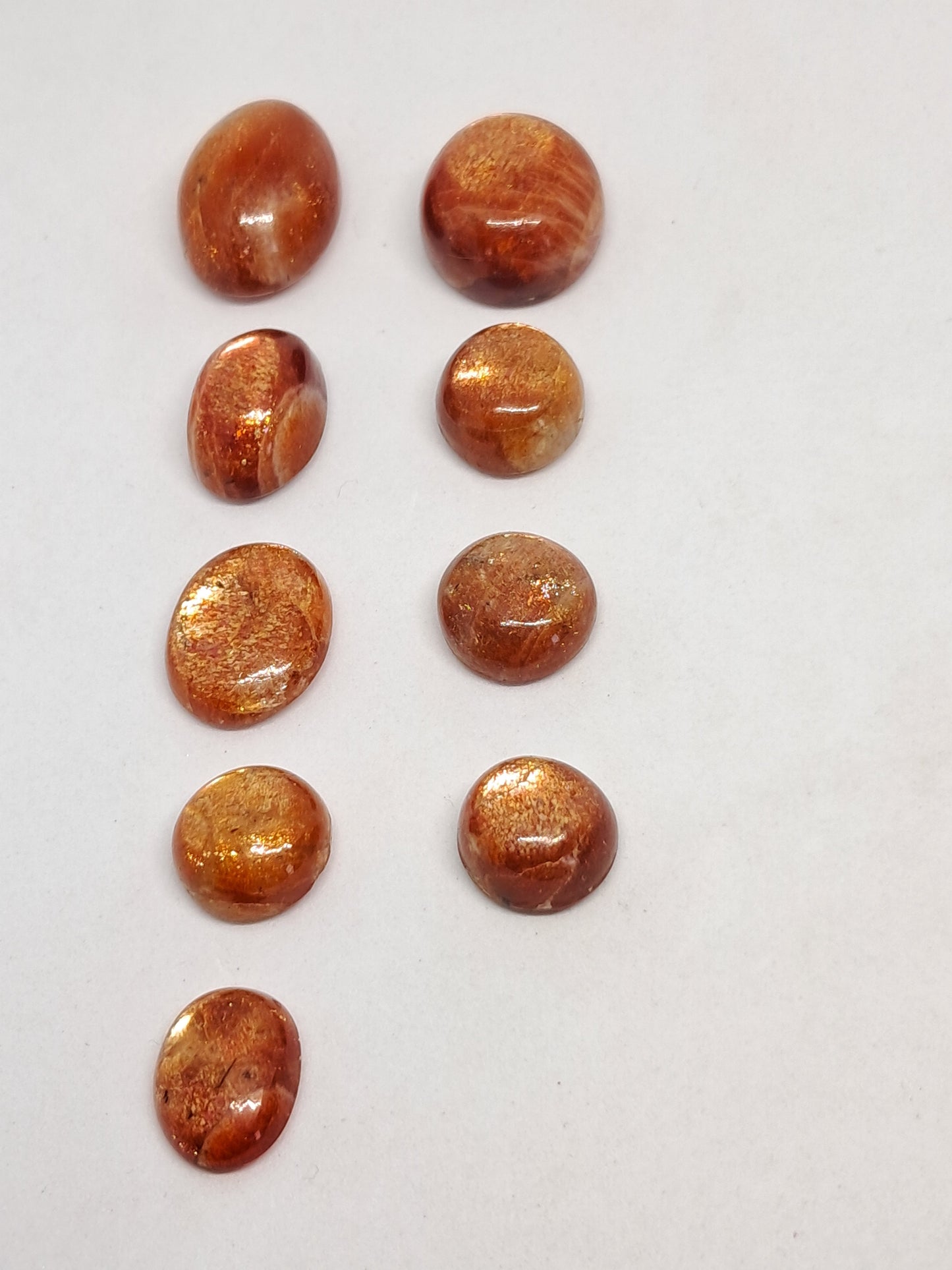 High Grade Sunstone Cabochons (Tamil Nadu) Polished Stones | Natural Crystal #PQ15