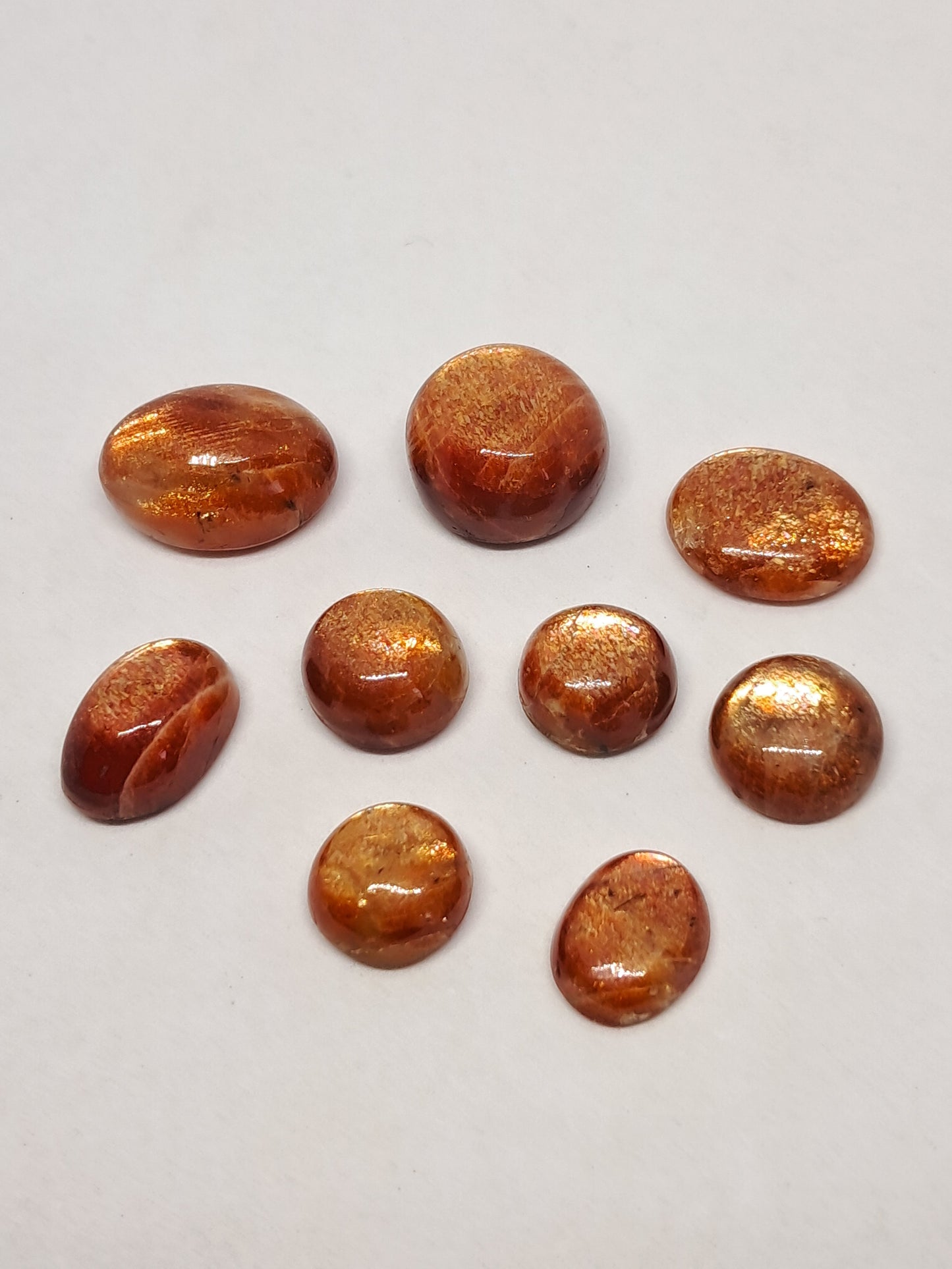 High Grade Sunstone Cabochons (Tamil Nadu) Polished Stones | Natural Crystal #PQ15