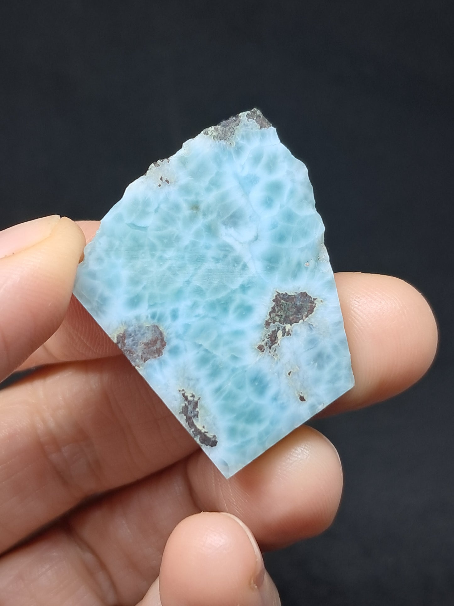 Larimar Raw Slice (Non-precious Natural Stone) #LM1