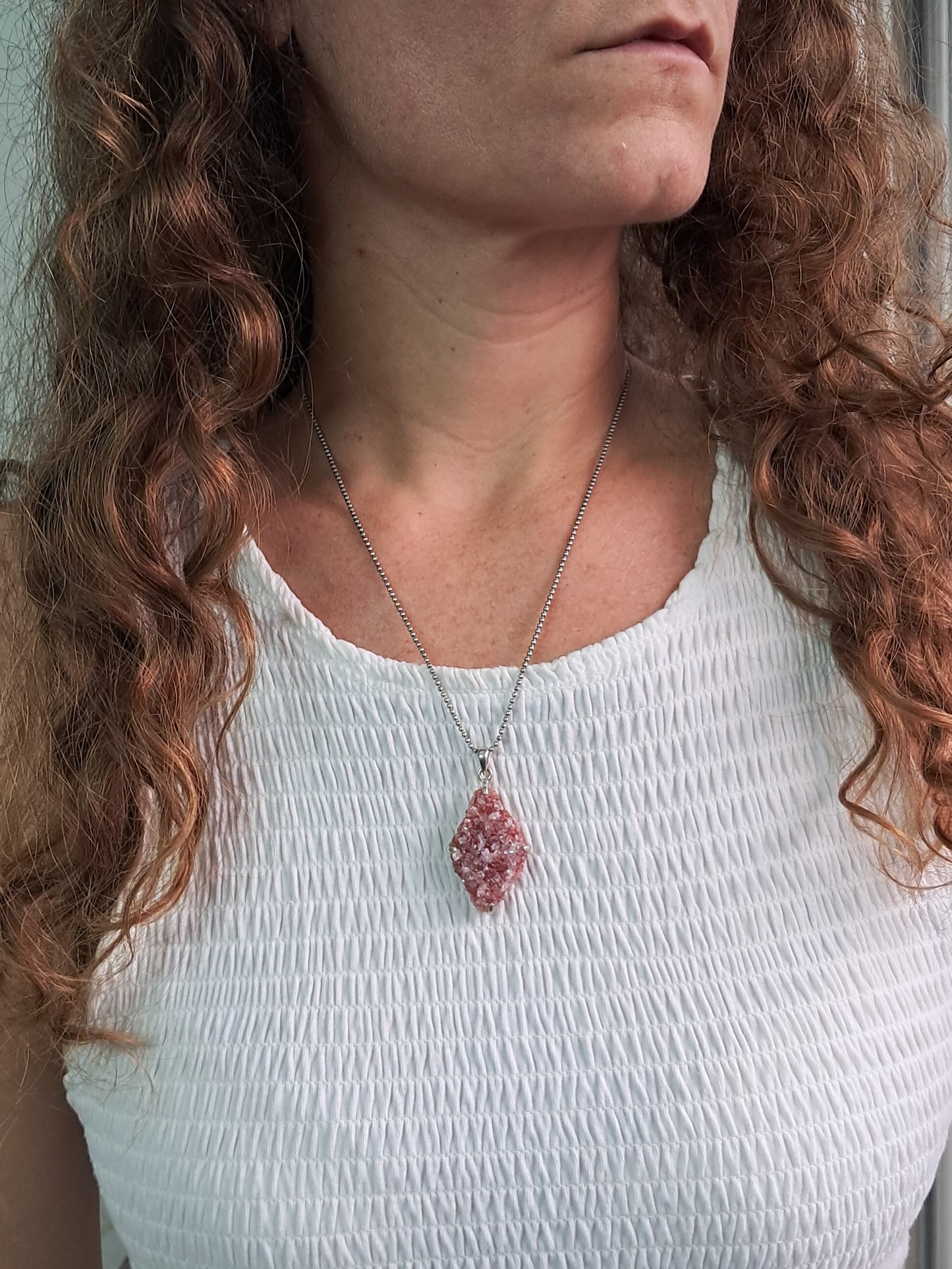 Pink Apophyllite Pendant #JL9