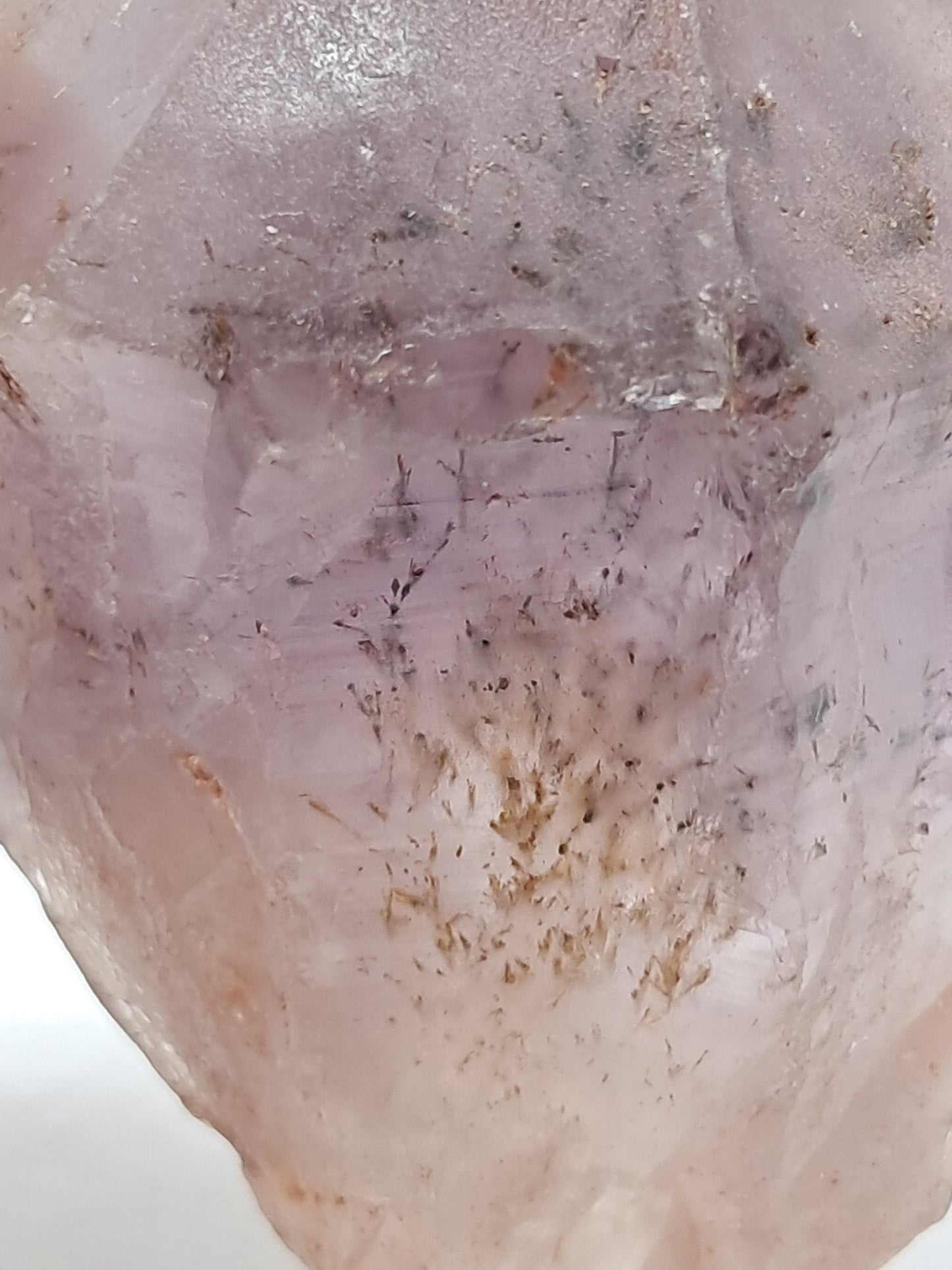 Dendritic Hematite Included Amethyst Point w/ Phantom (Karur) Raw Natural Crystal Stone | Mineral Specimen #EQ7