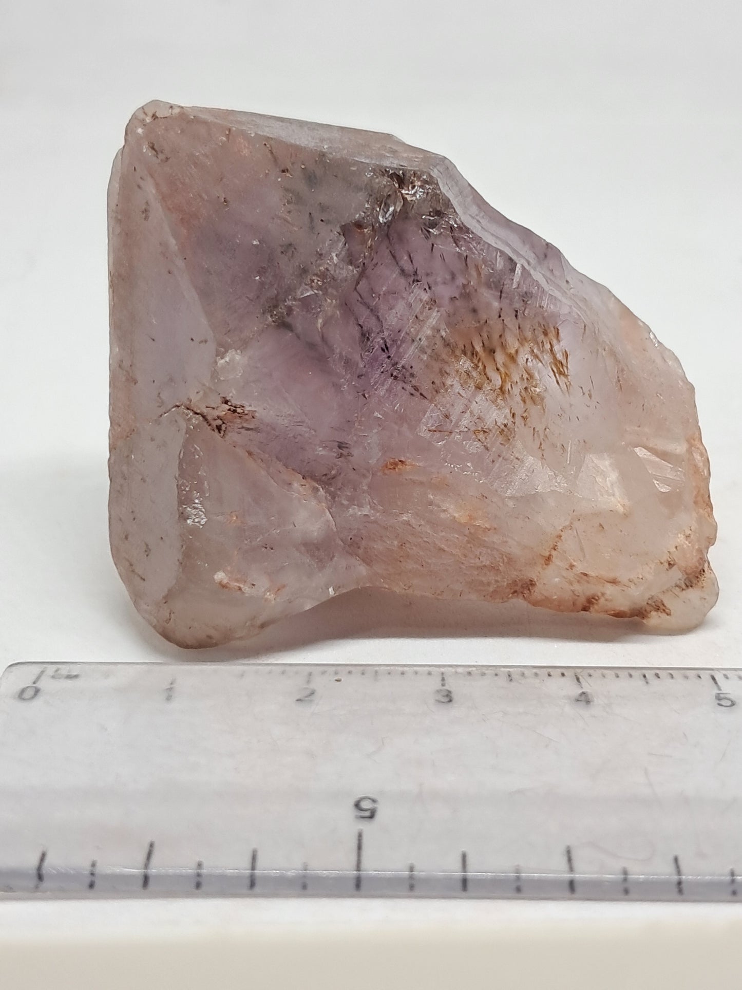 Dendritic Hematite Included Amethyst Point w/ Phantom (Karur) Raw Natural Crystal Stone | Mineral Specimen #EQ7