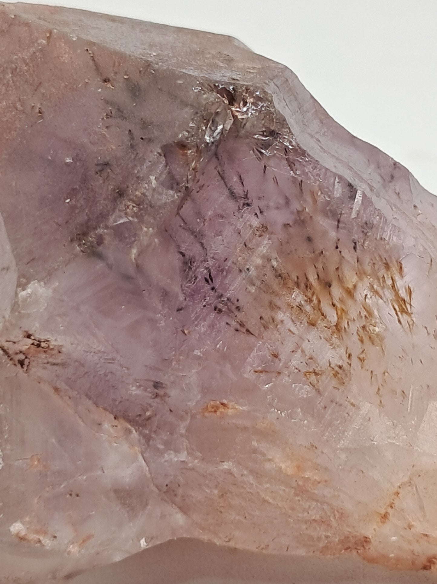 Dendritic Hematite Included Amethyst Point w/ Phantom (Karur) Raw Natural Crystal Stone | Mineral Specimen #EQ7