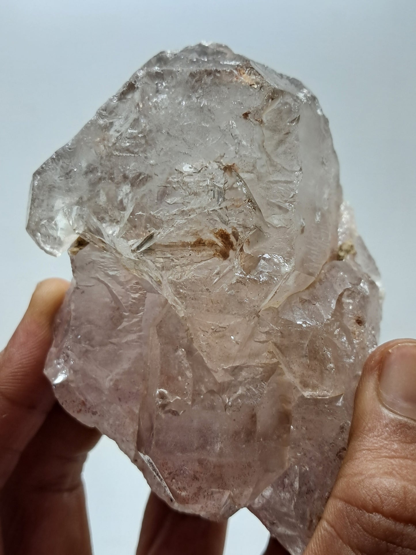 Elestial Quartz w/ Amethyst and Hematite Inclusions (Karur) Raw Natural Crystal Stone | Mineral Specimen #EQ9