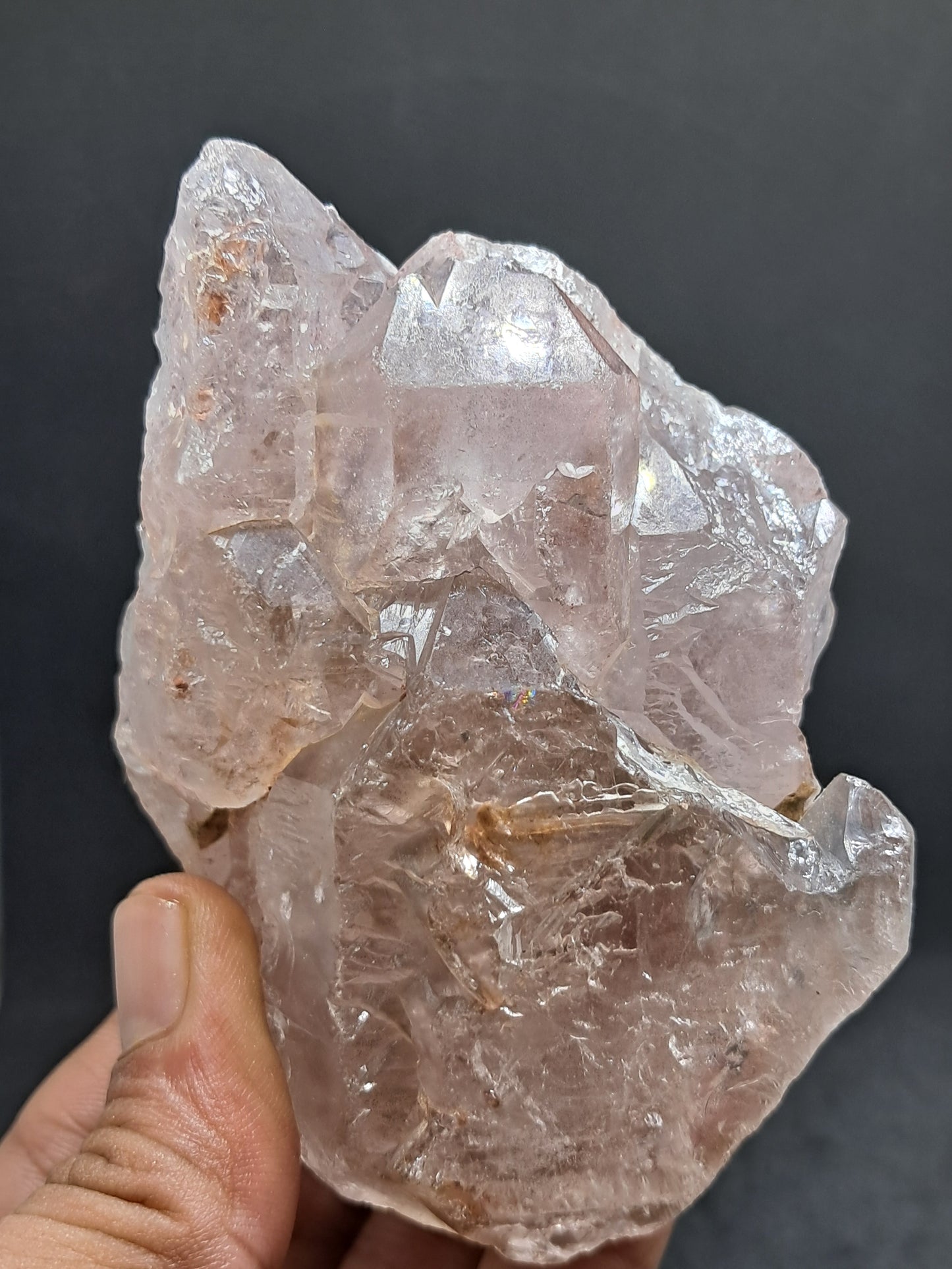 Elestial Quartz w/ Amethyst and Hematite Inclusions (Karur) Raw Natural Crystal Stone | Mineral Specimen #EQ9
