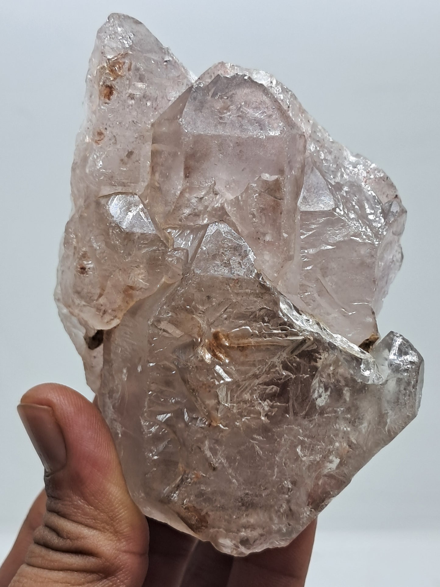 Elestial Quartz w/ Amethyst and Hematite Inclusions (Karur) Raw Natural Crystal Stone | Mineral Specimen #EQ9