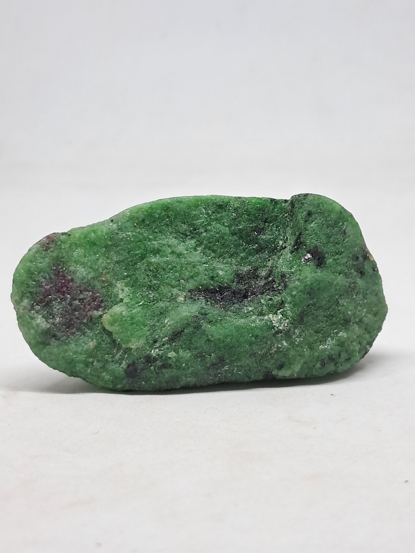 Ruby Zoisite w/ Hornblende (Tanzania) Rough Stone | One Side Polished | Natural Crystal #RZ1