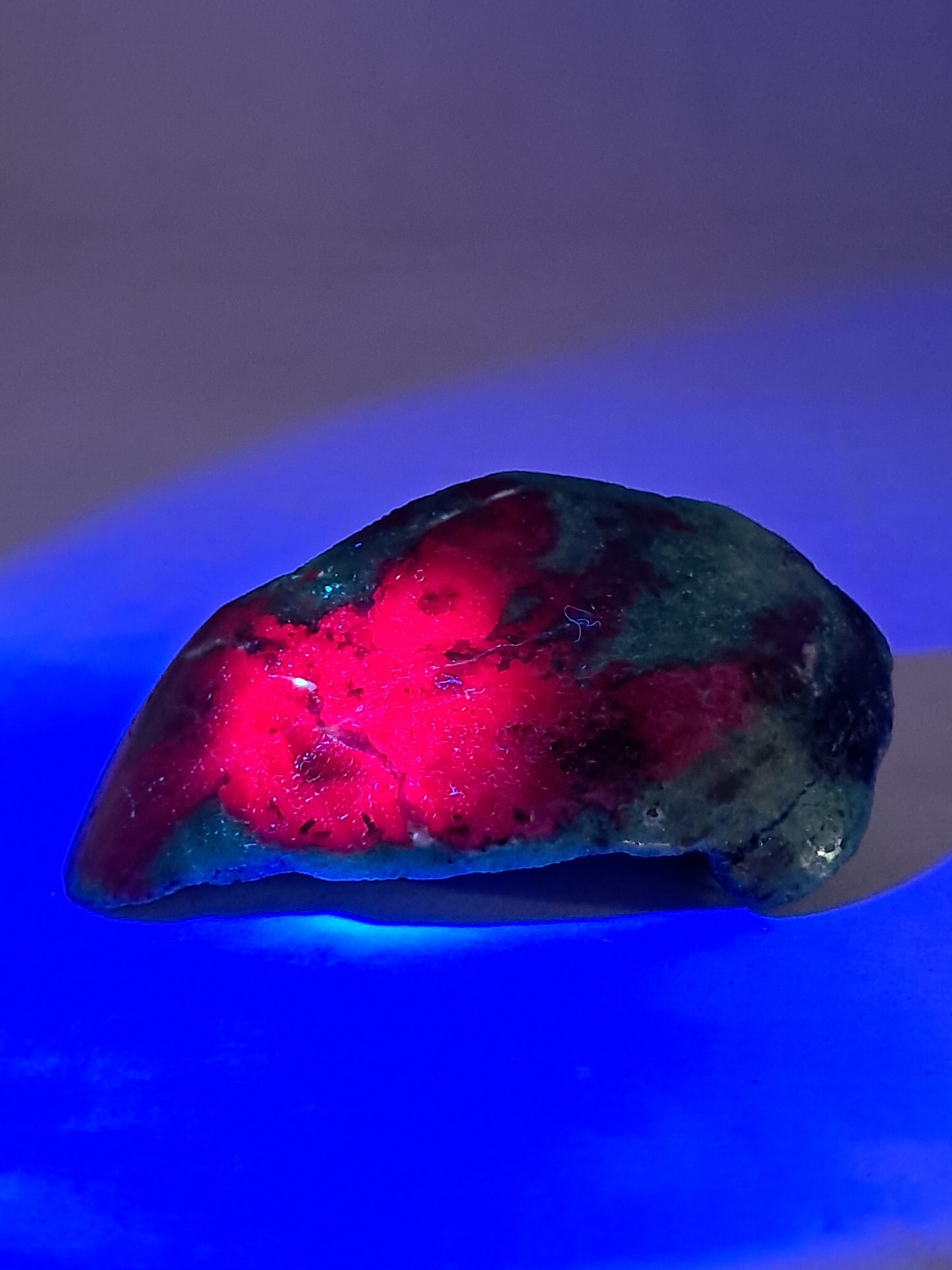 Ruby Zoisite w/ Hornblende (Tanzania) Rough Stone | One Side Polished | Natural Crystal #RZ1
