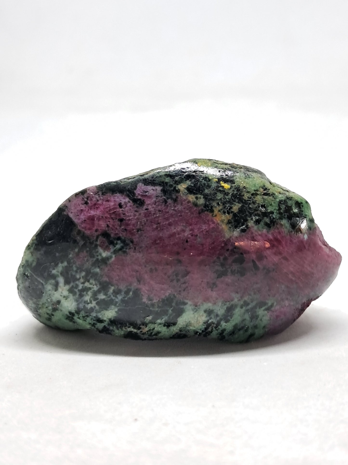 Ruby Zoisite w/ Hornblende (Tanzania) Rough Stone | One Side Polished | Natural Crystal #RZ2