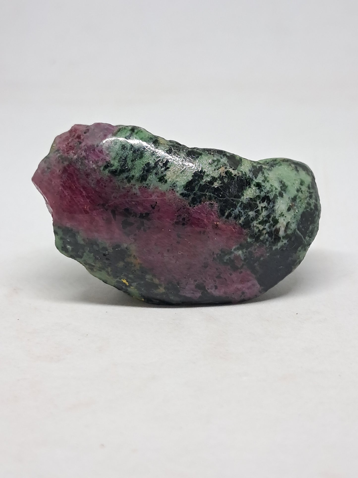 Ruby Zoisite w/ Hornblende (Tanzania) Rough Stone | One Side Polished | Natural Crystal #RZ2