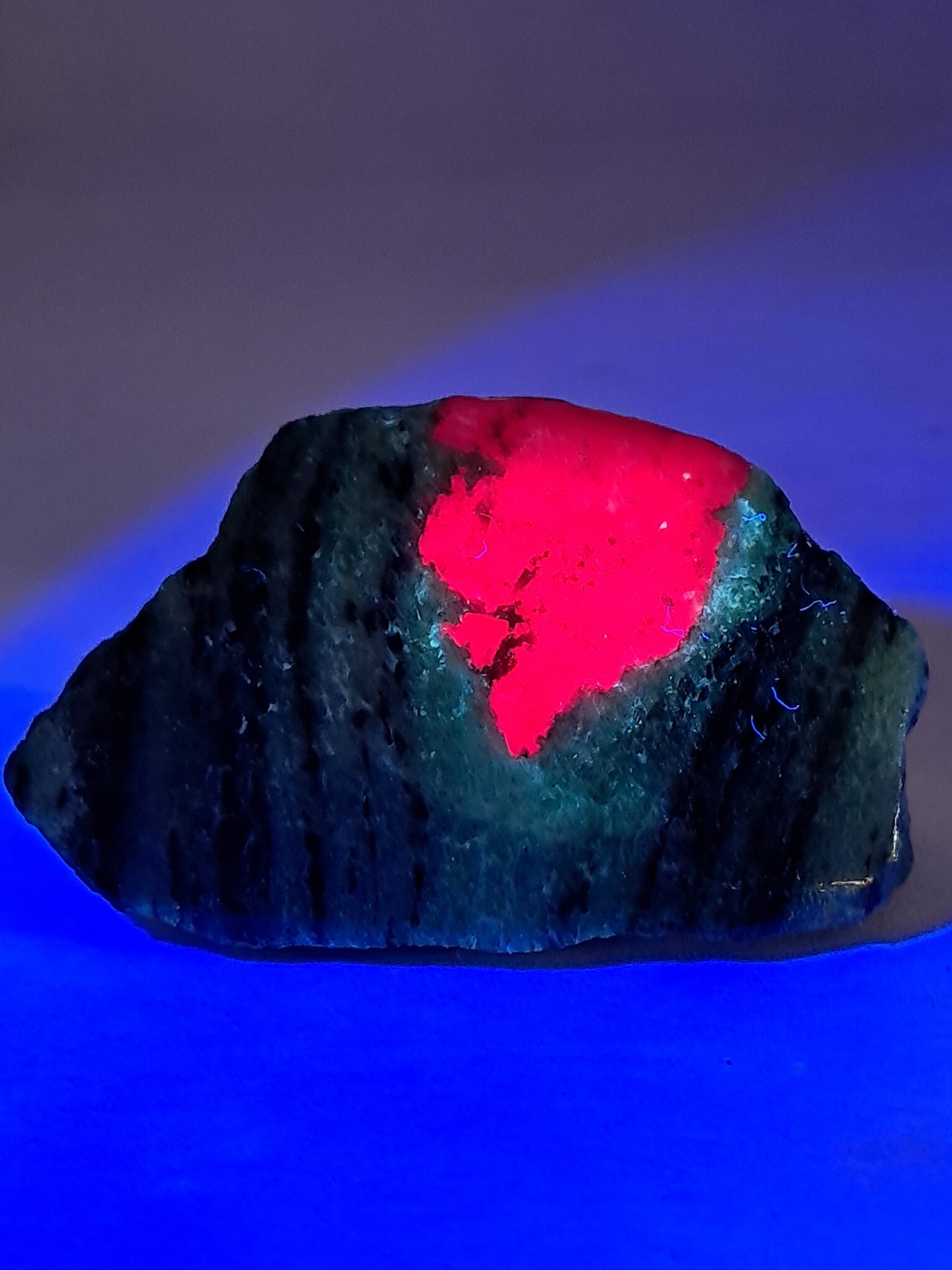 Ruby Zoisite w/ Hornblende (Tanzania) Rough Stone | One Side Polished | Natural Crystal #RZ3