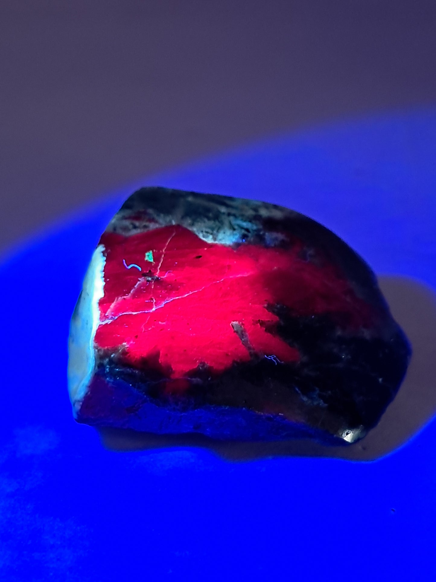 Ruby Zoisite w/ Hornblende (Tanzania) Rough Stone | One Side Polished | Natural Crystal #RZ4
