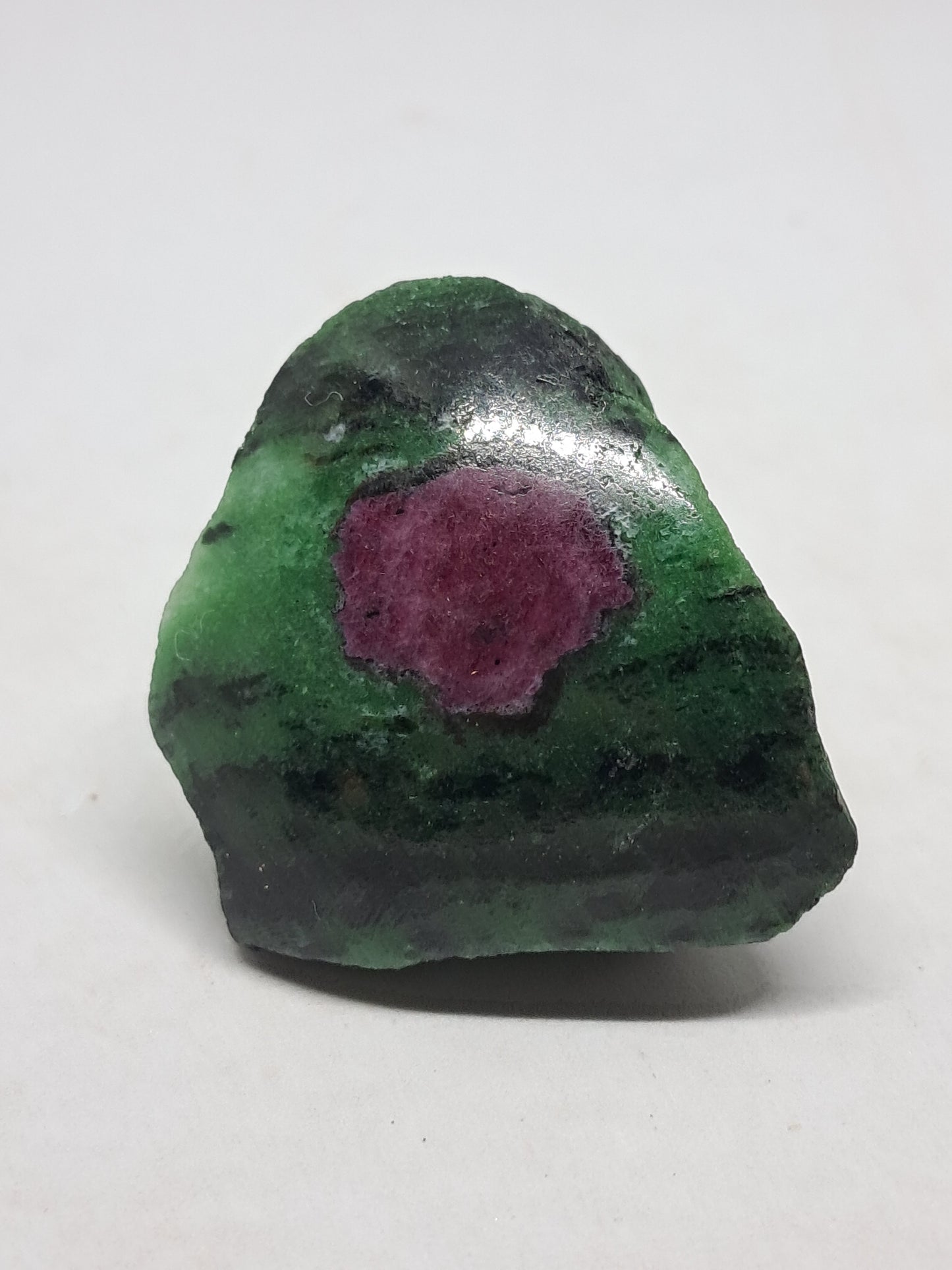 Ruby Zoisite w/ Hornblende (Tanzania) Rough Stone | One Side Polished | Natural Crystal #RZ5