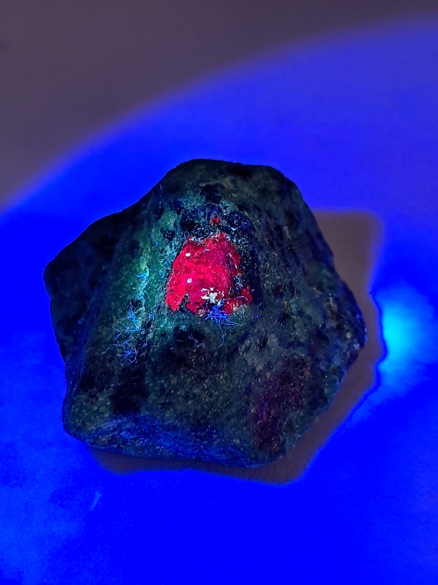 Ruby Zoisite w/ Hornblende (Tanzania) Rough Stone | One Side Polished | Natural Crystal #RZ6