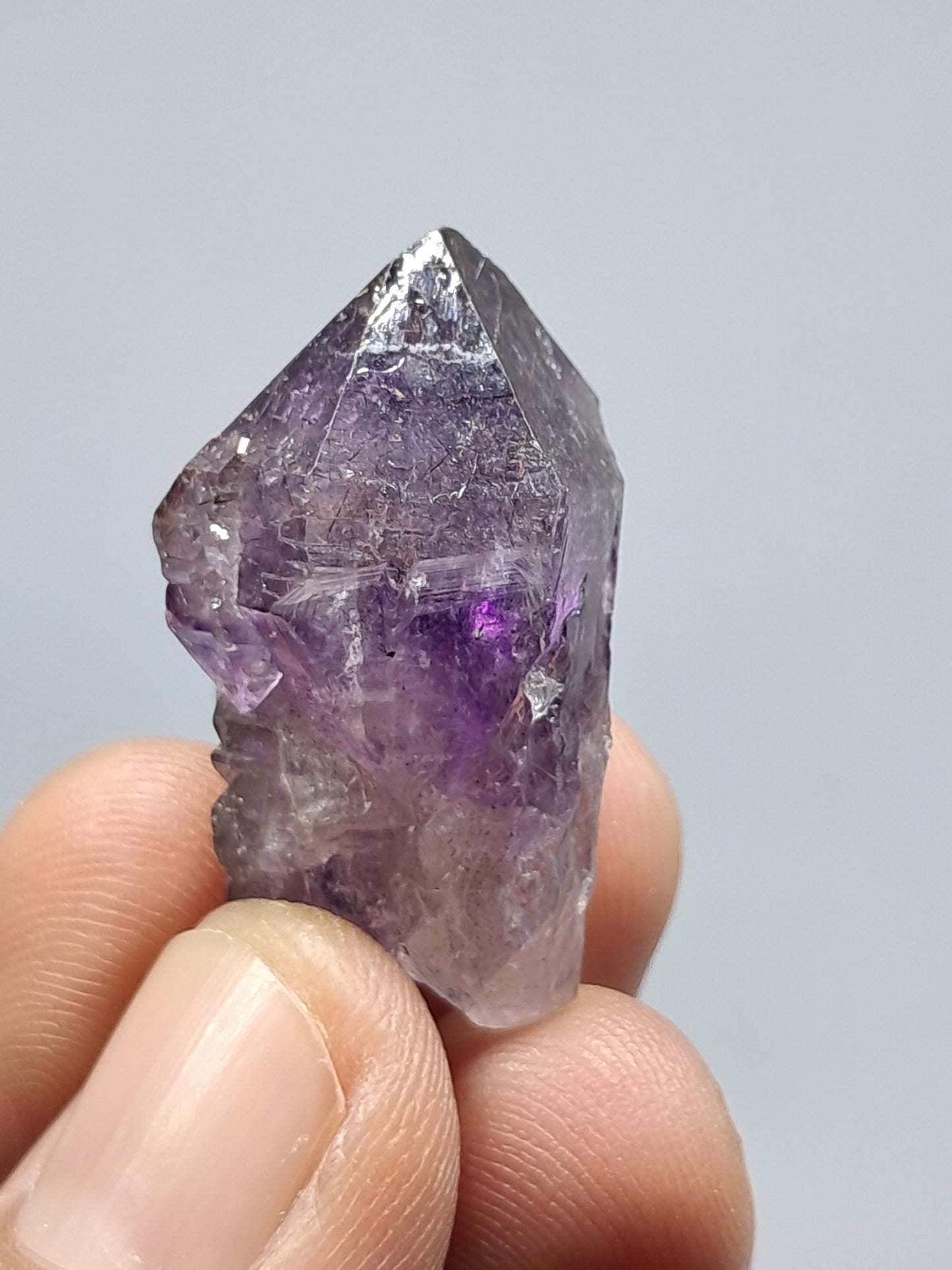 Cetro de Amatista (Karur) Cristal de Cuarzo | Punta natural | Ejemplar mineral n.° KA60