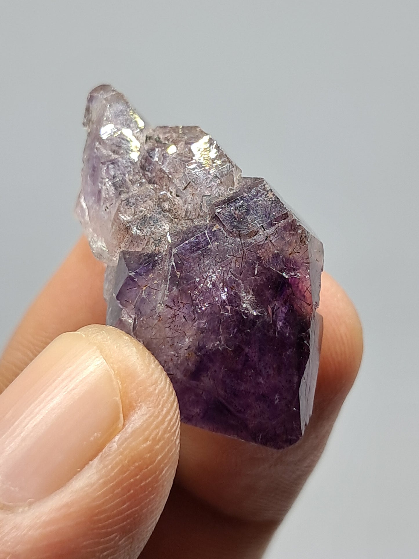 Cetro de Amatista (Karur) Cristal de Cuarzo | Punta natural | Ejemplar mineral n.° KA60