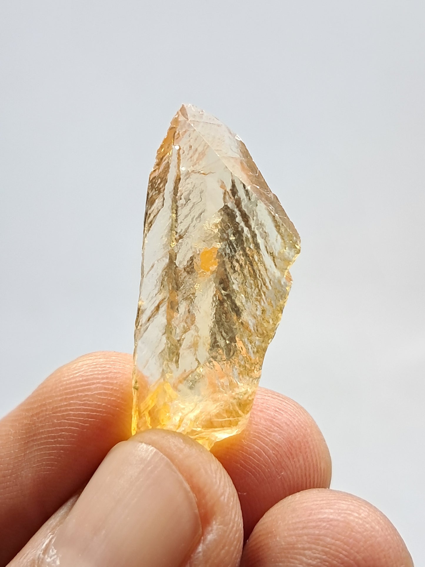 Golden Calcite (Ajanta) Rough Crystals | Naturally Terminated UV Reactive | Mineral Specimen #GC1