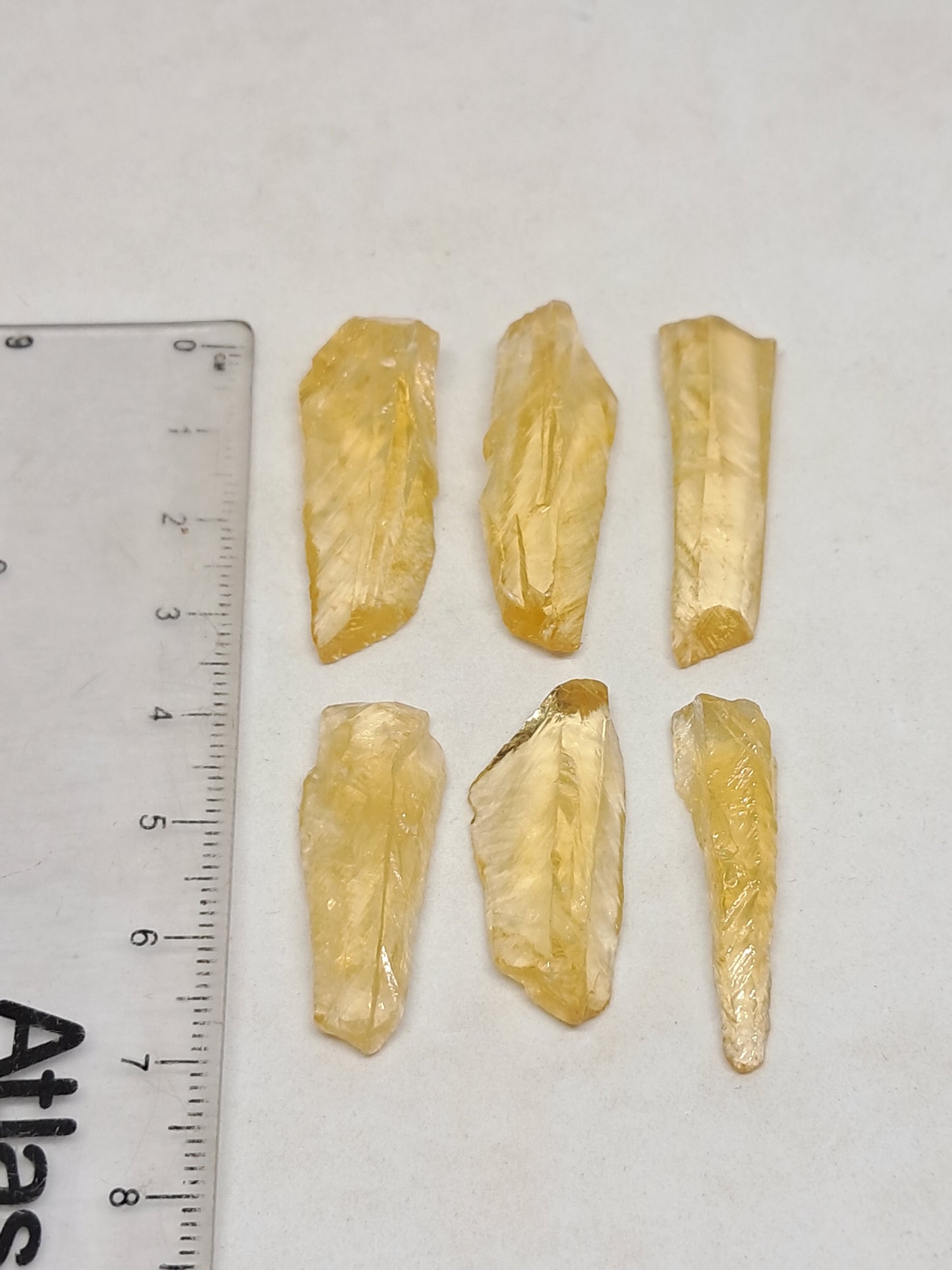 Golden Calcite (Ajanta) Rough Crystals | Naturally Terminated UV Reactive | Mineral Specimen #GC1