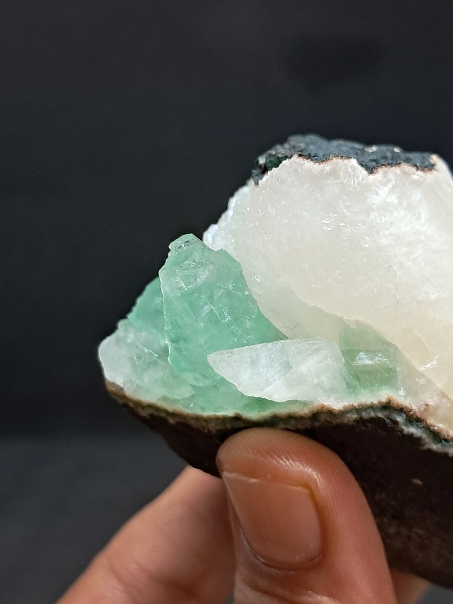 Green Apophyllite (Fluorapophyllite) with Stilbite #GA7