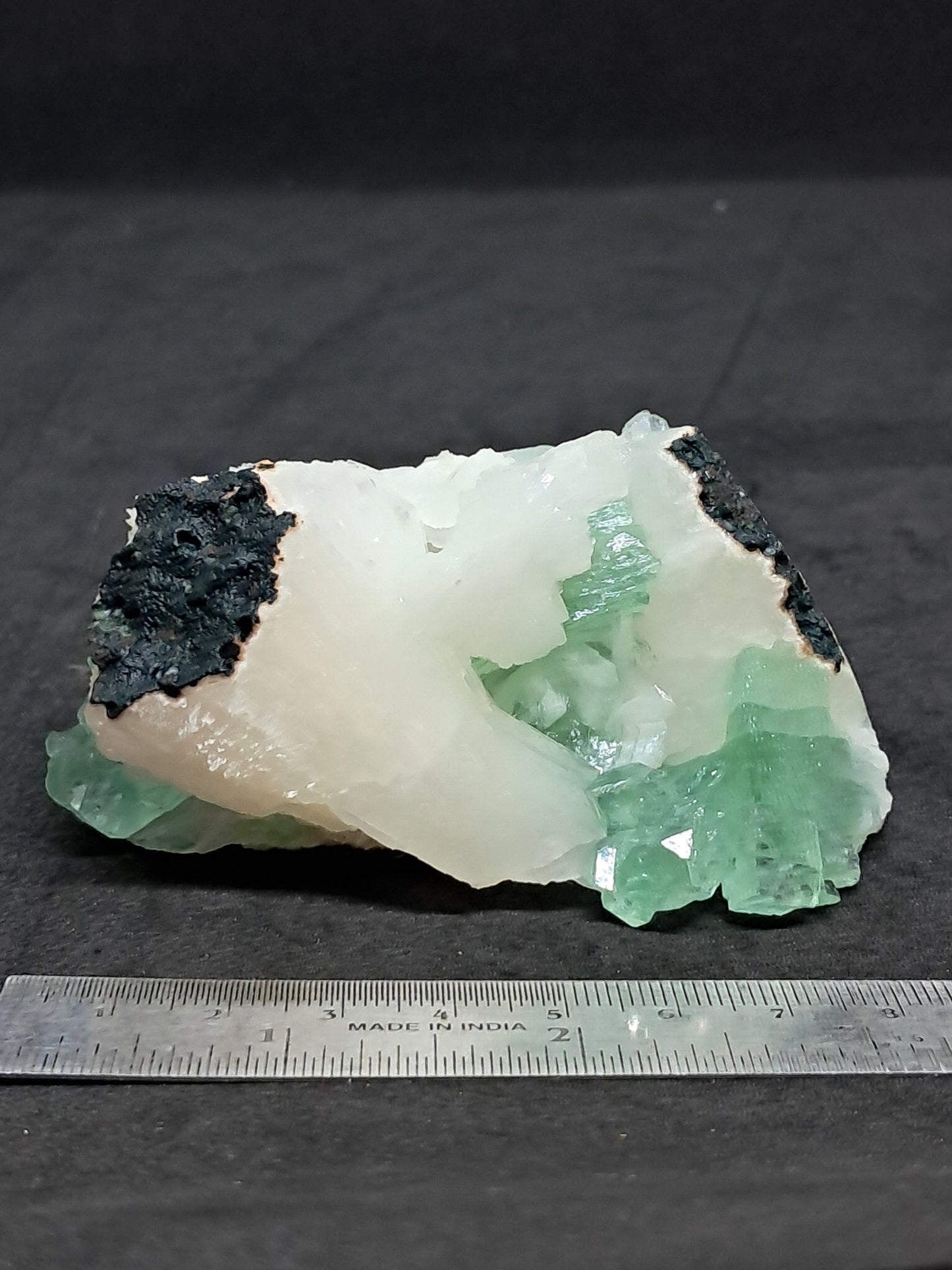 Green Apophyllite (Fluorapophyllite) with Stilbite #GA7