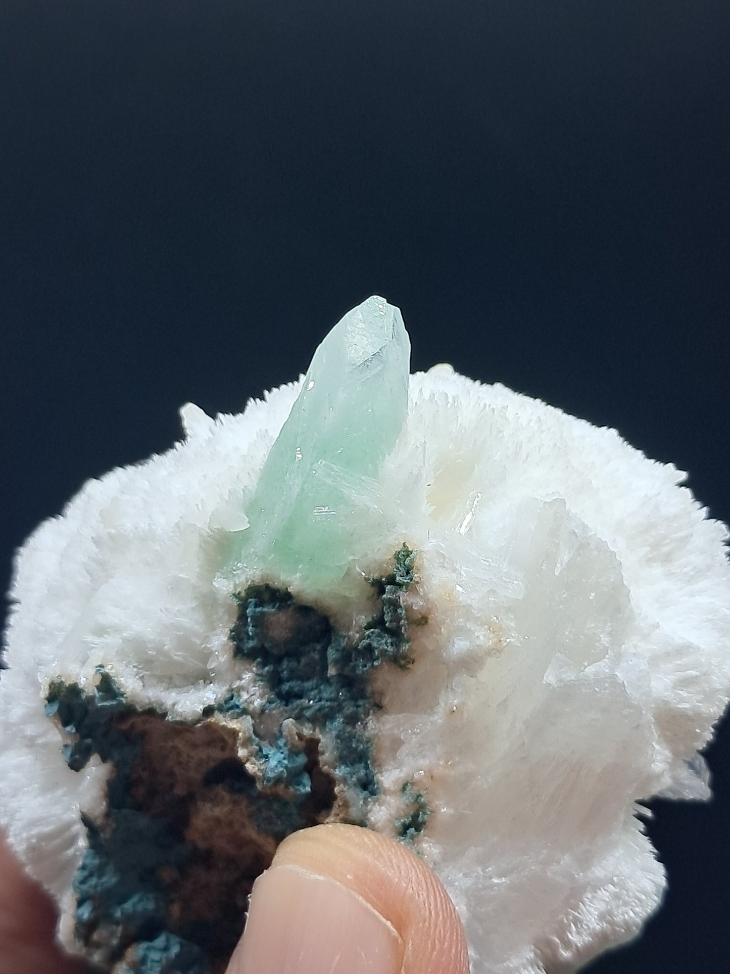 Green Apophyllite (Fluorapophyllite) on Mordenite (Aurangabad) Natural Crystal | Mineral Specimen #GA5