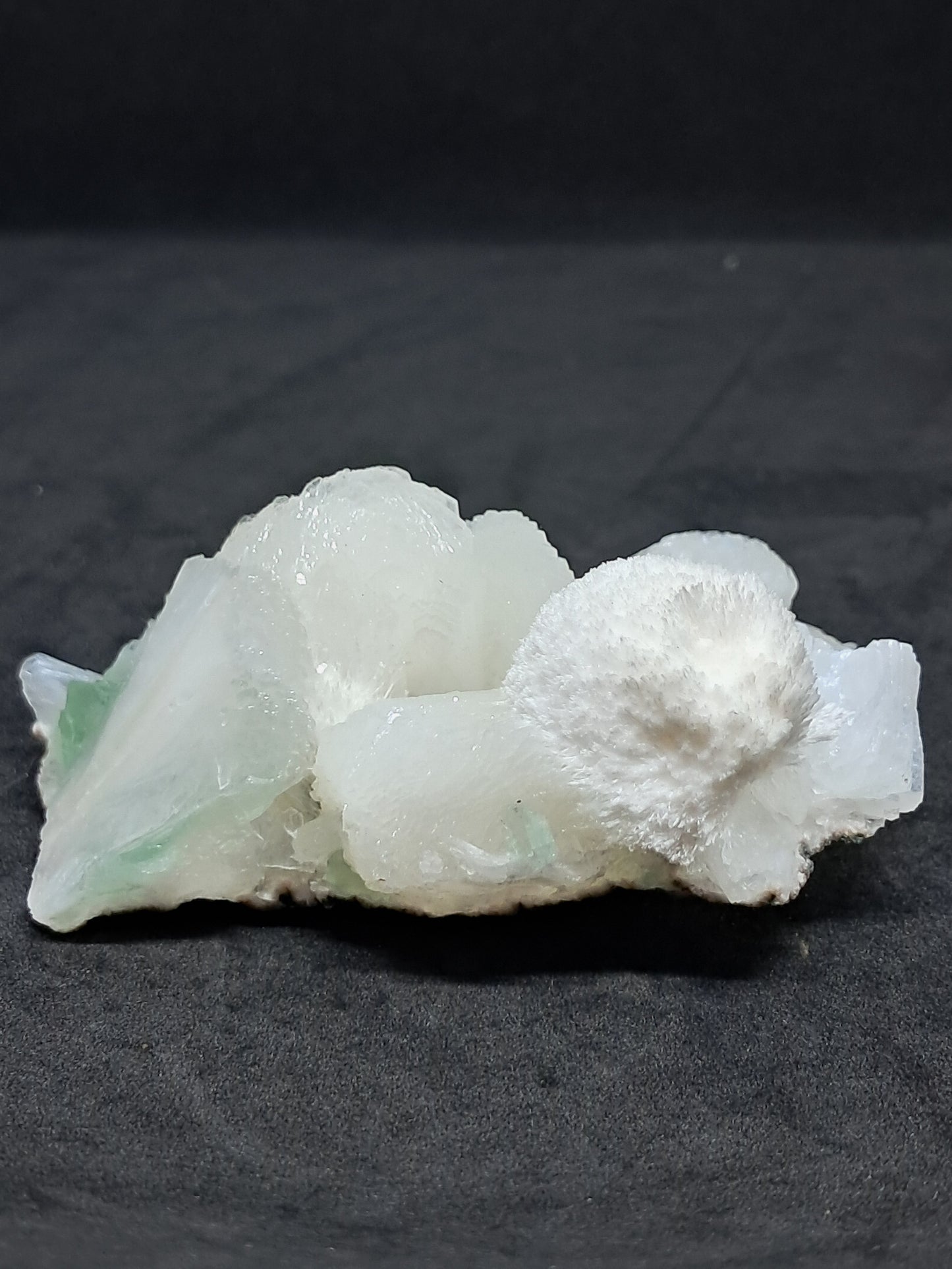 Green Apophyllite (Fluorapophyllite) and Mordenite on Stilbite #GA14