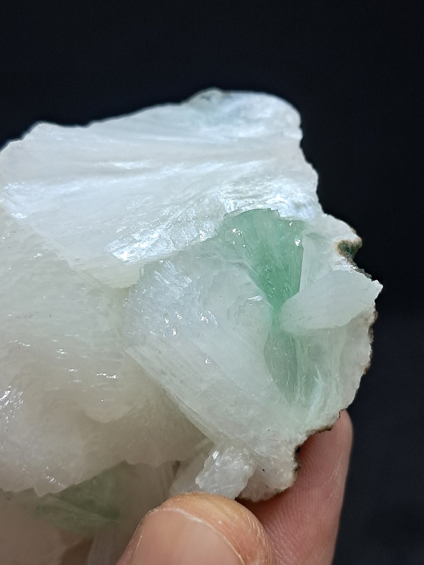 Green Apophyllite (Fluorapophyllite) and Mordenite on Stilbite #GA14
