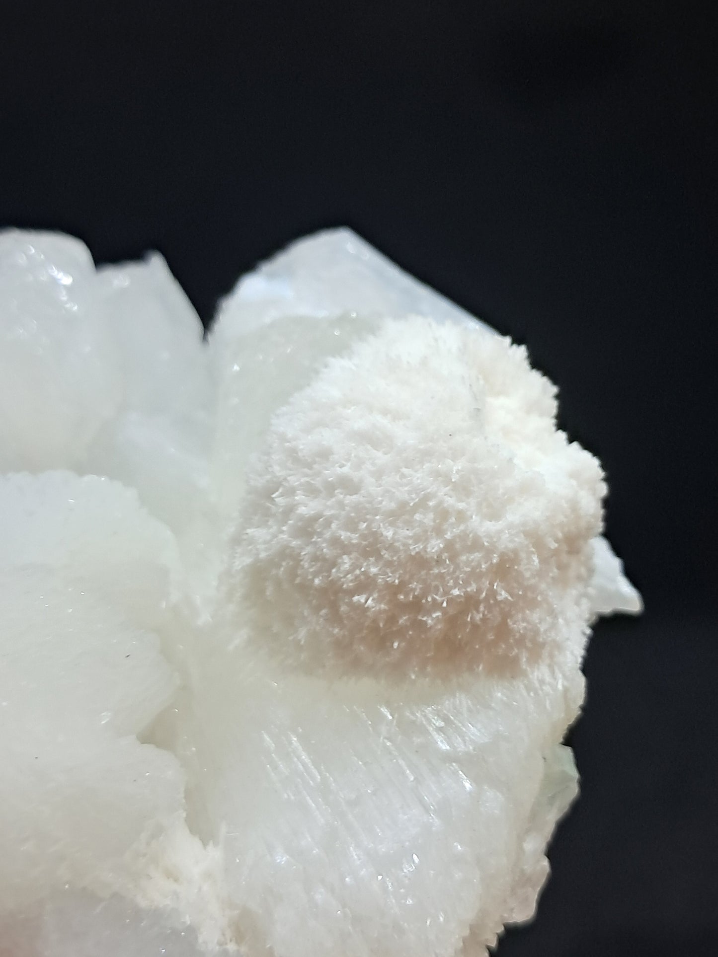 Green Apophyllite (Fluorapophyllite) and Mordenite on Stilbite #GA14