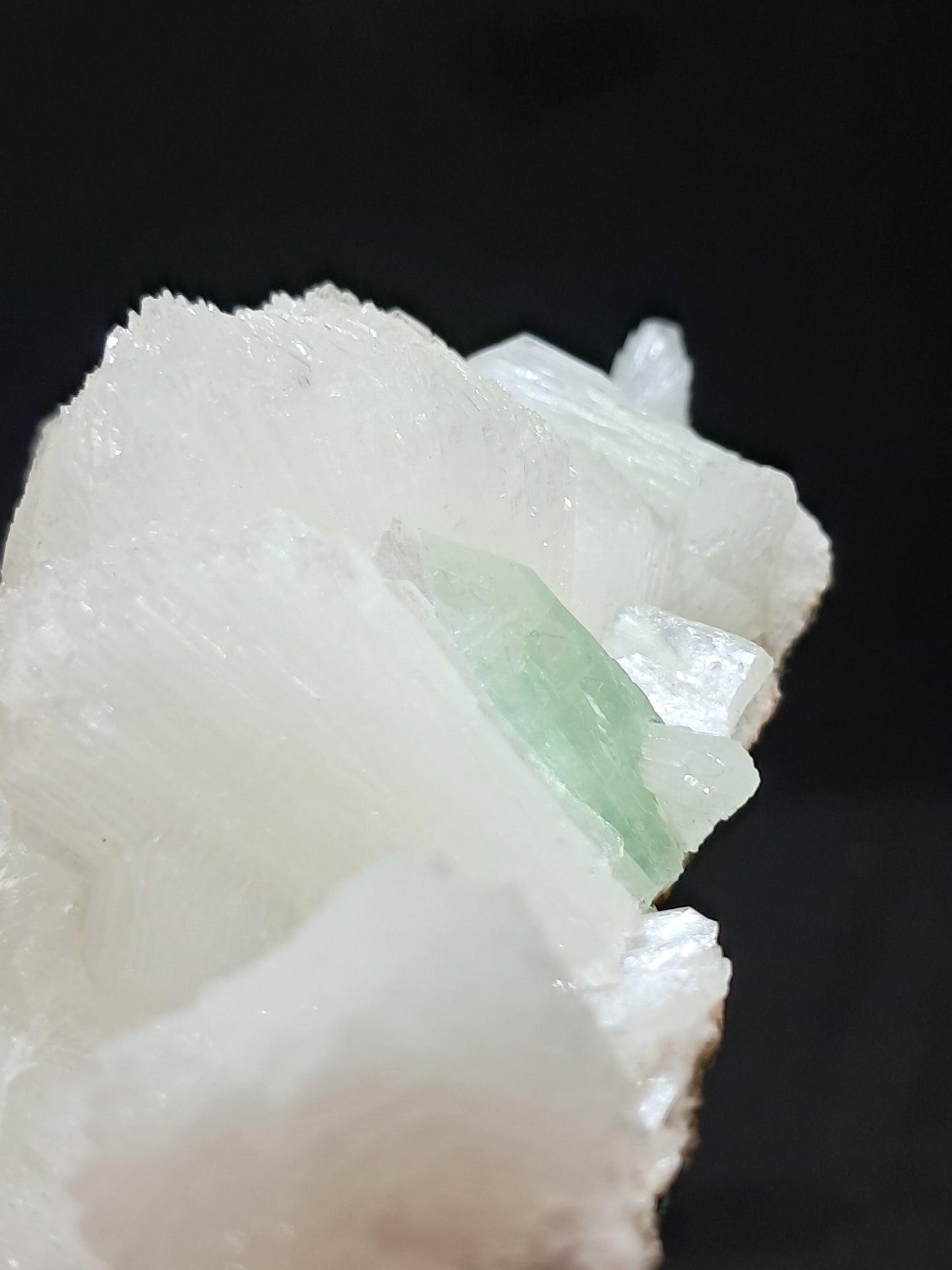 Green Apophyllite (Fluorapophyllite) and Mordenite on Stilbite #GA14