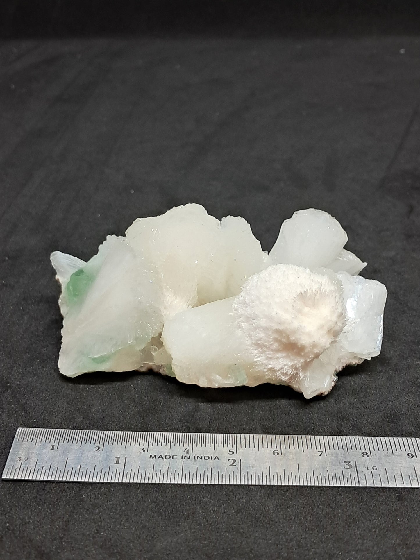 Green Apophyllite (Fluorapophyllite) and Mordenite on Stilbite #GA14
