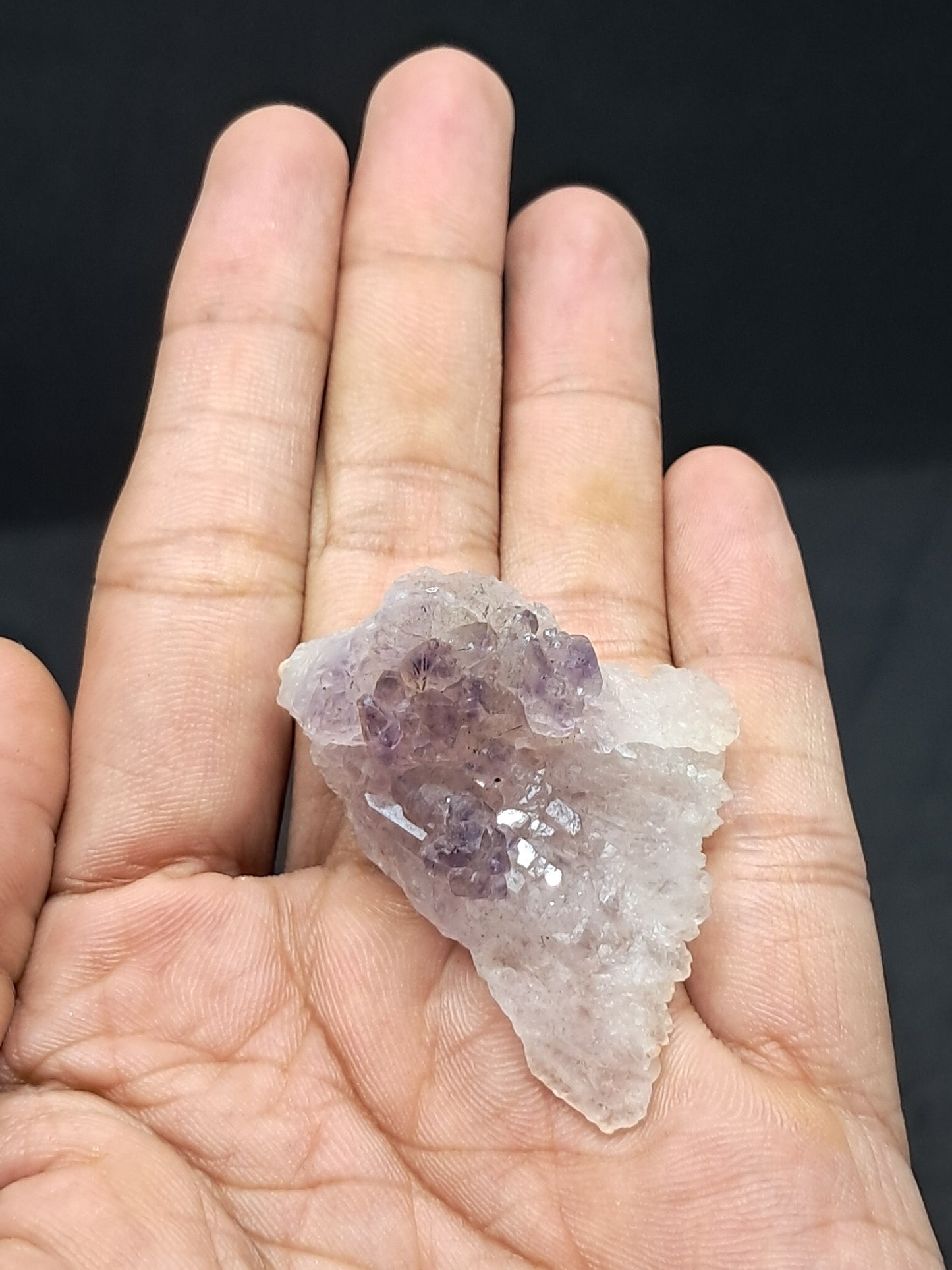 Cúmulo de cristal de amatista en cetro sobre cuarzo (karur) | Piedra natural | Ejemplar mineral n.° KA72