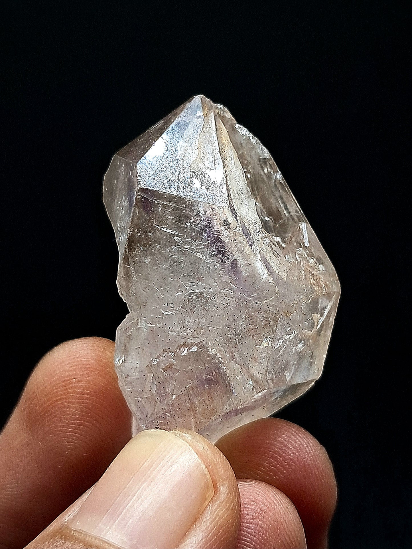 Biterminated Fenster (Window) Quartz w/ Amethyst (Karur) | Skeletal Crystal Point | Natural Stone | Mineral Specimen #KA105