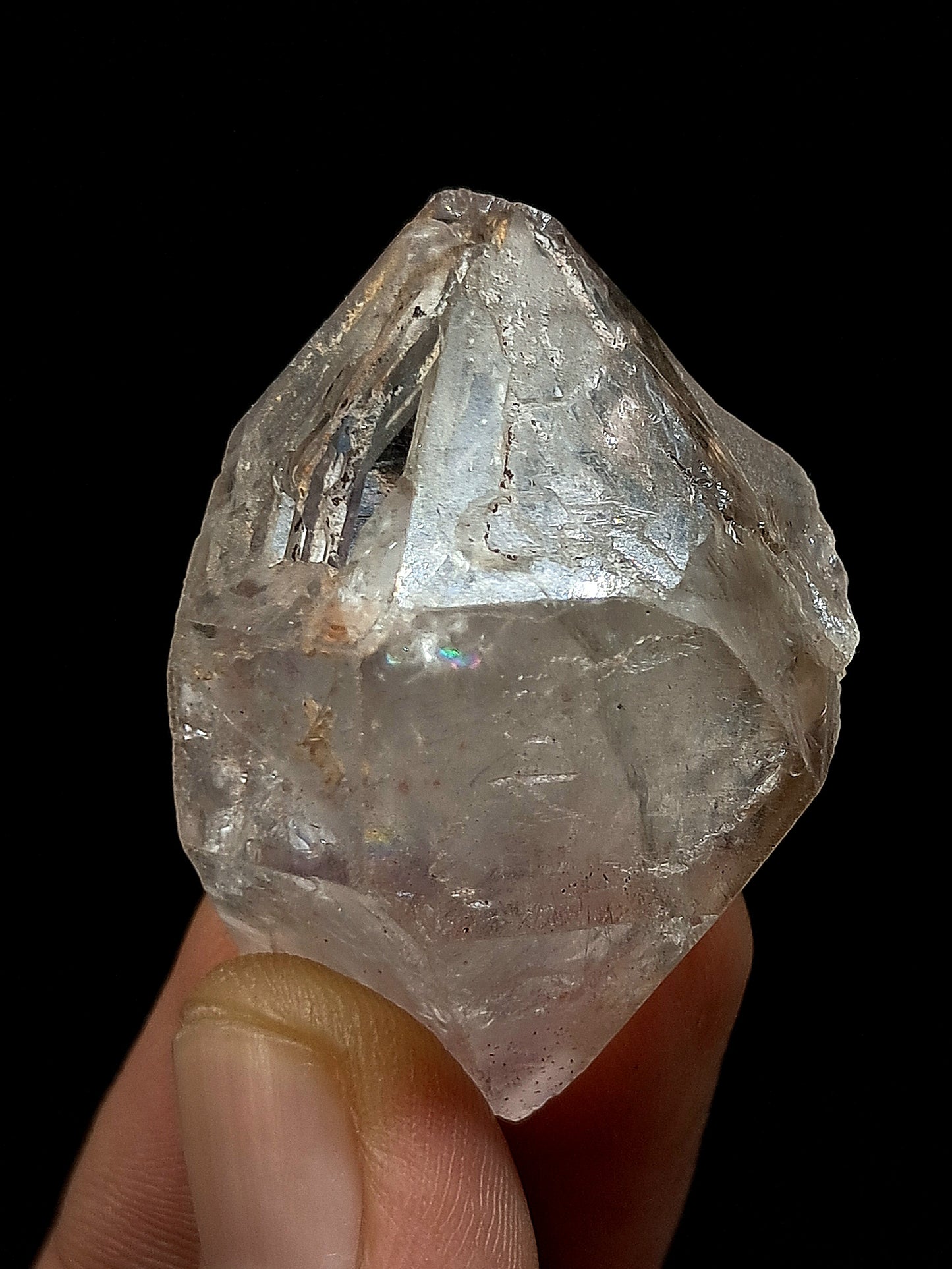 Biterminated Fenster (Window) Quartz w/ Amethyst (Karur) | Skeletal Crystal Point | Natural Stone | Mineral Specimen #KA105