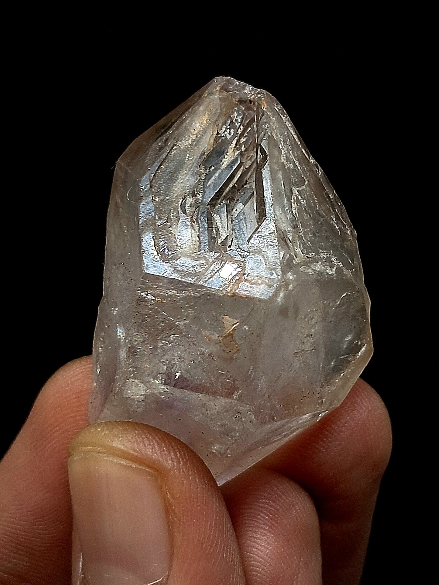 Biterminated Fenster (Window) Quartz w/ Amethyst (Karur) | Skeletal Crystal Point | Natural Stone | Mineral Specimen #KA105