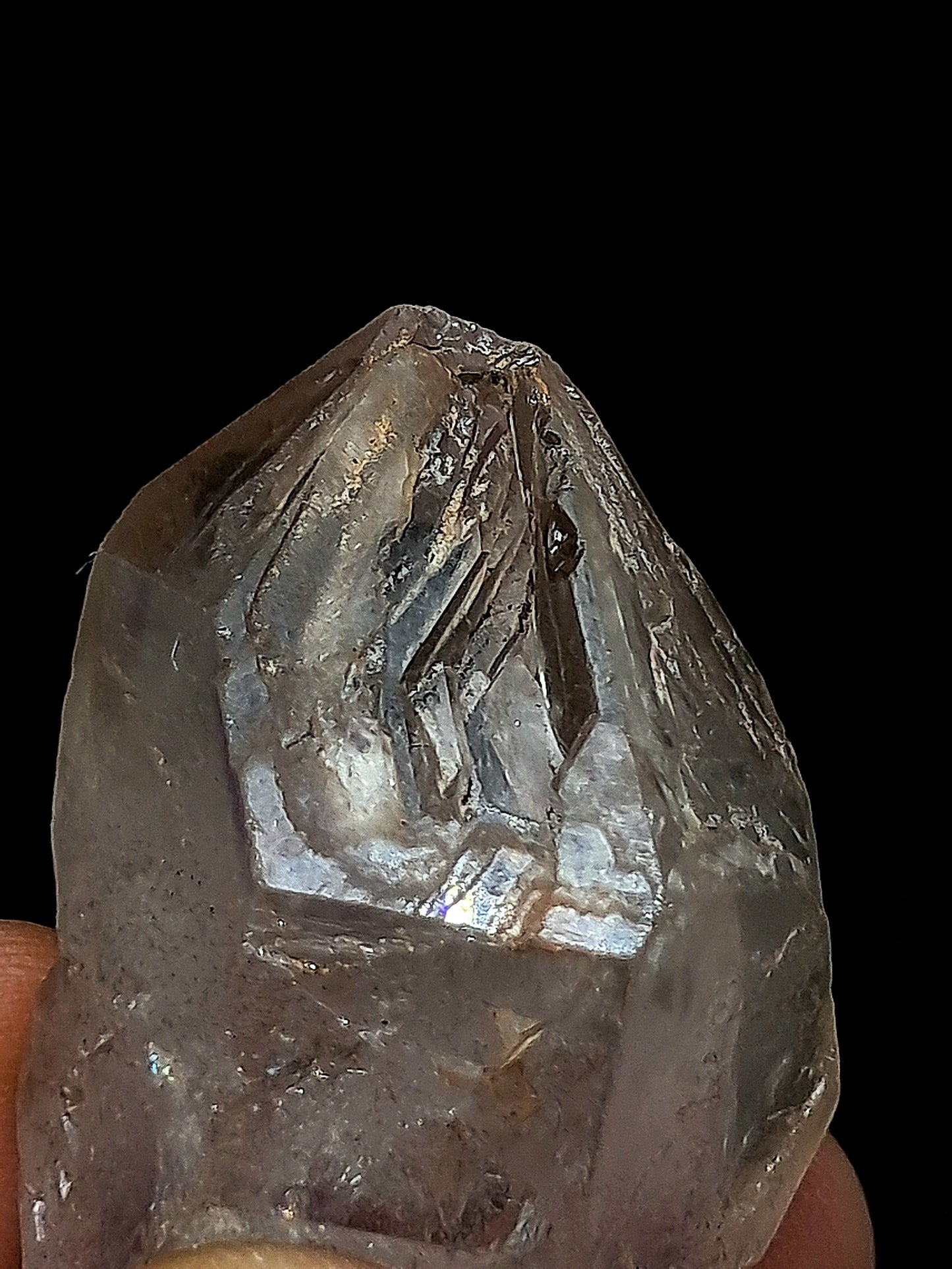Biterminated Fenster (Window) Quartz w/ Amethyst (Karur) | Skeletal Crystal Point | Natural Stone | Mineral Specimen #KA105