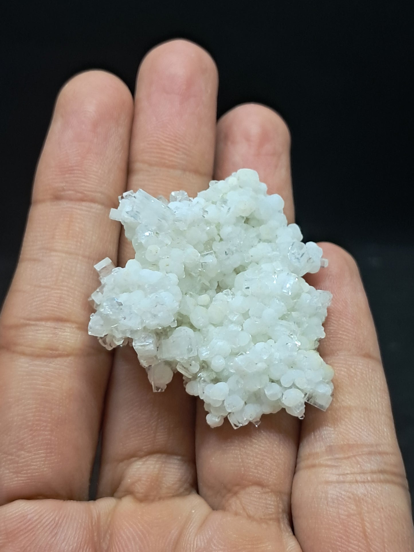Ejemplar mineral de okenita con girolita y apofilita (Bombay) | Calidad de coleccionista | Cristal natural n.° OK32