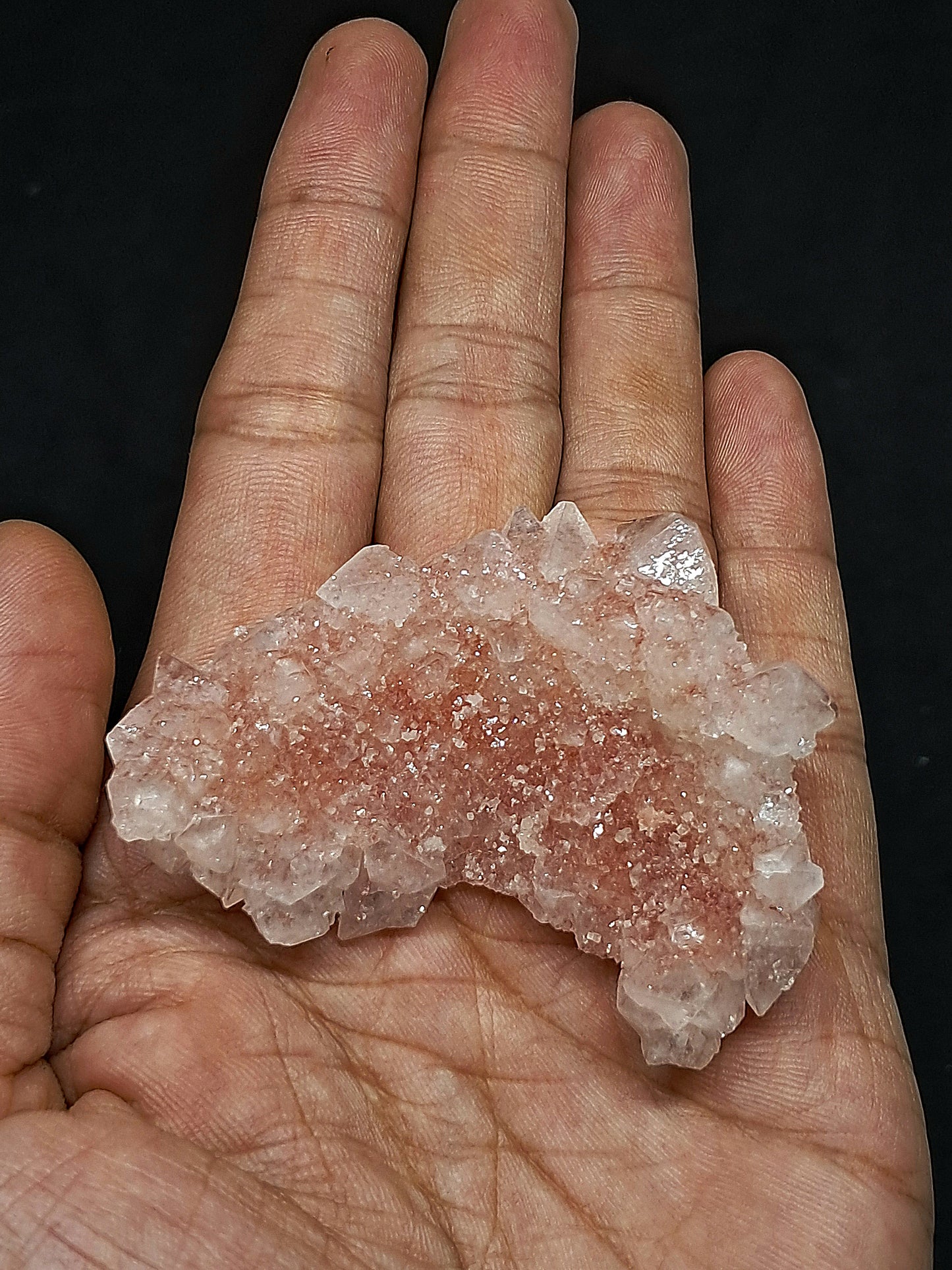Octahedral Clear Apophyllite w/ Pink Drussy Apophyllite Floater Cluster (Ajanta) | Natural Crystal | Mineral Specimen #AP32