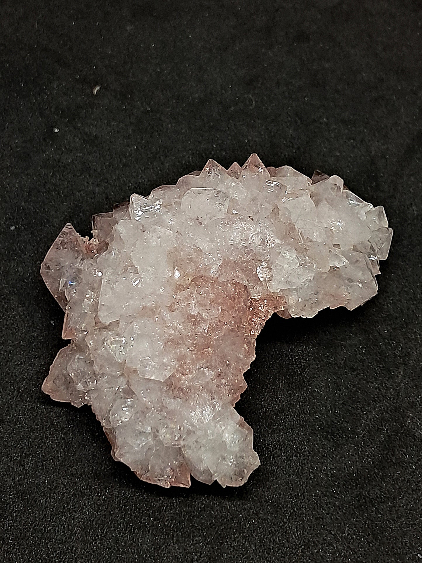 Octahedral Clear Apophyllite w/ Pink Drussy Apophyllite Floater Cluster (Ajanta) | Natural Crystal | Mineral Specimen #AP32