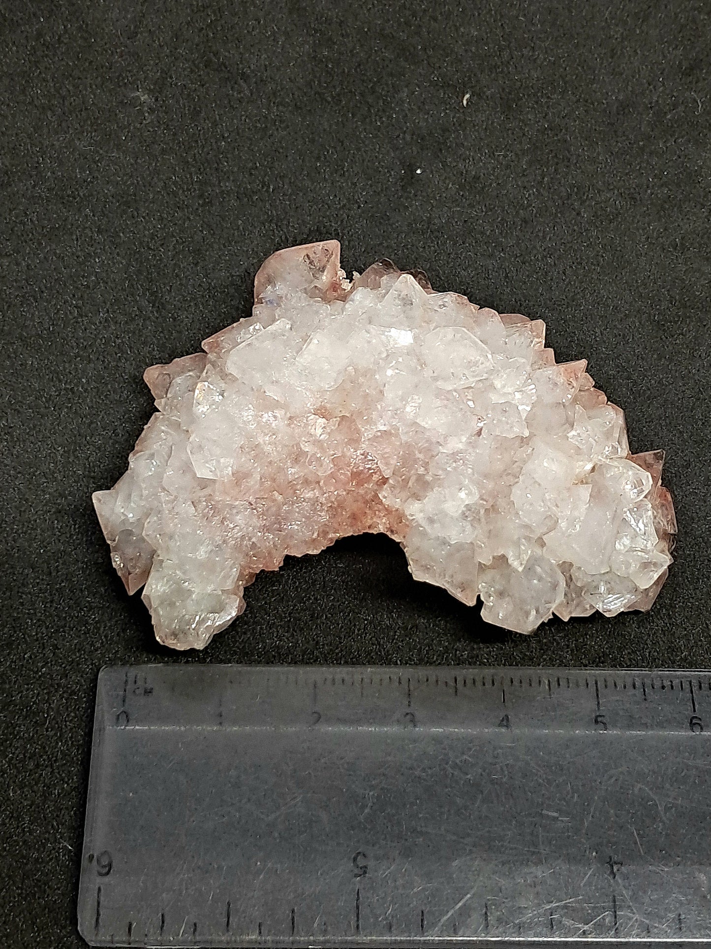 Octahedral Clear Apophyllite w/ Pink Drussy Apophyllite Floater Cluster (Ajanta) | Natural Crystal | Mineral Specimen #AP32