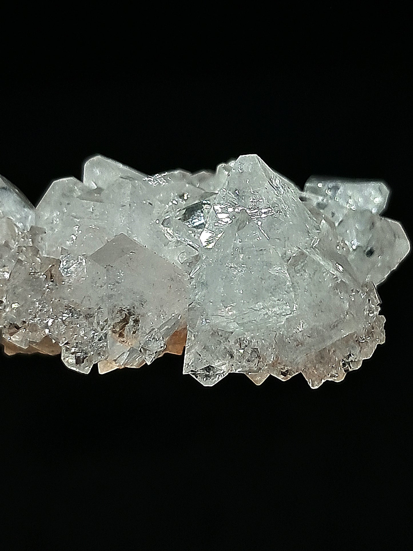 Octahedral Apophyllite Floater Cluster w/ Hematite (Ajanta) Natural Crystal | Mineral Specimen #AP33