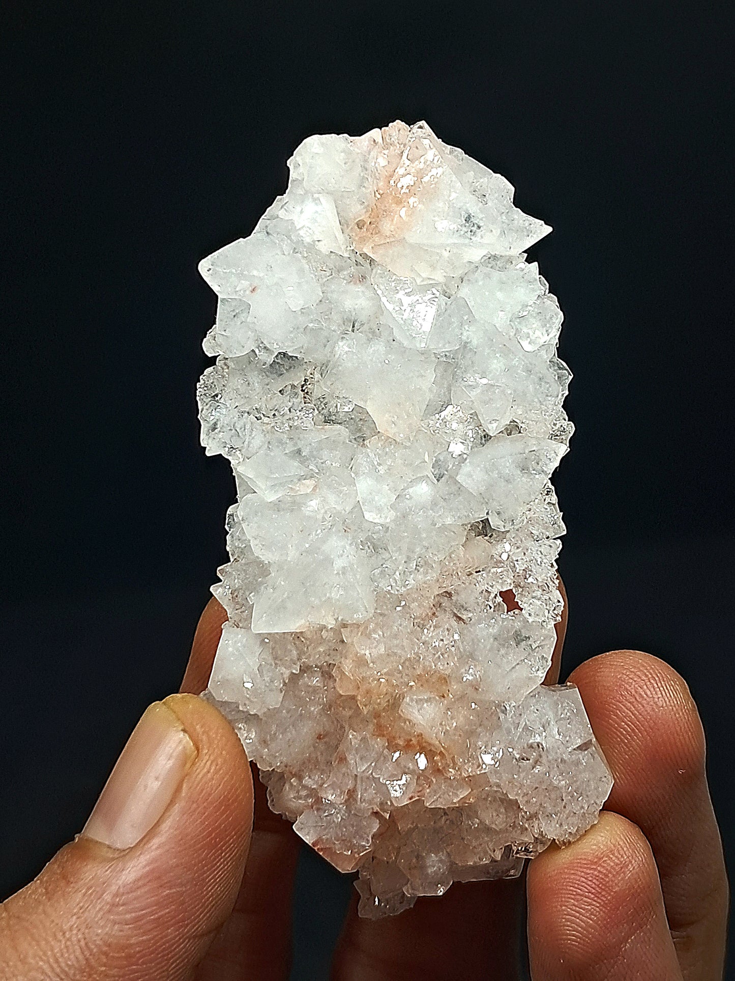 Octahedral Apophyllite Floater Cluster w/ Hematite (Ajanta) Natural Crystal | Mineral Specimen #AP33