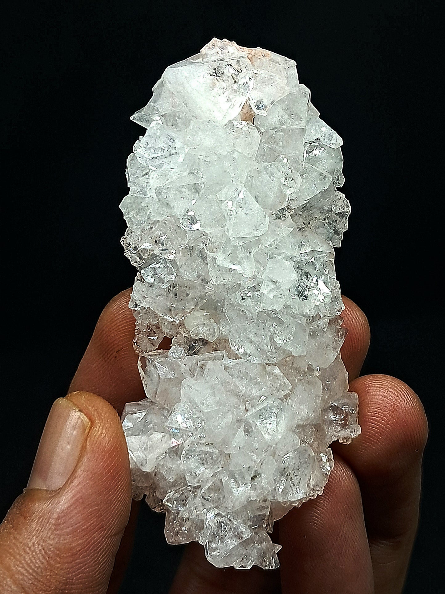 Octahedral Apophyllite Floater Cluster w/ Hematite (Ajanta) Natural Crystal | Mineral Specimen #AP33